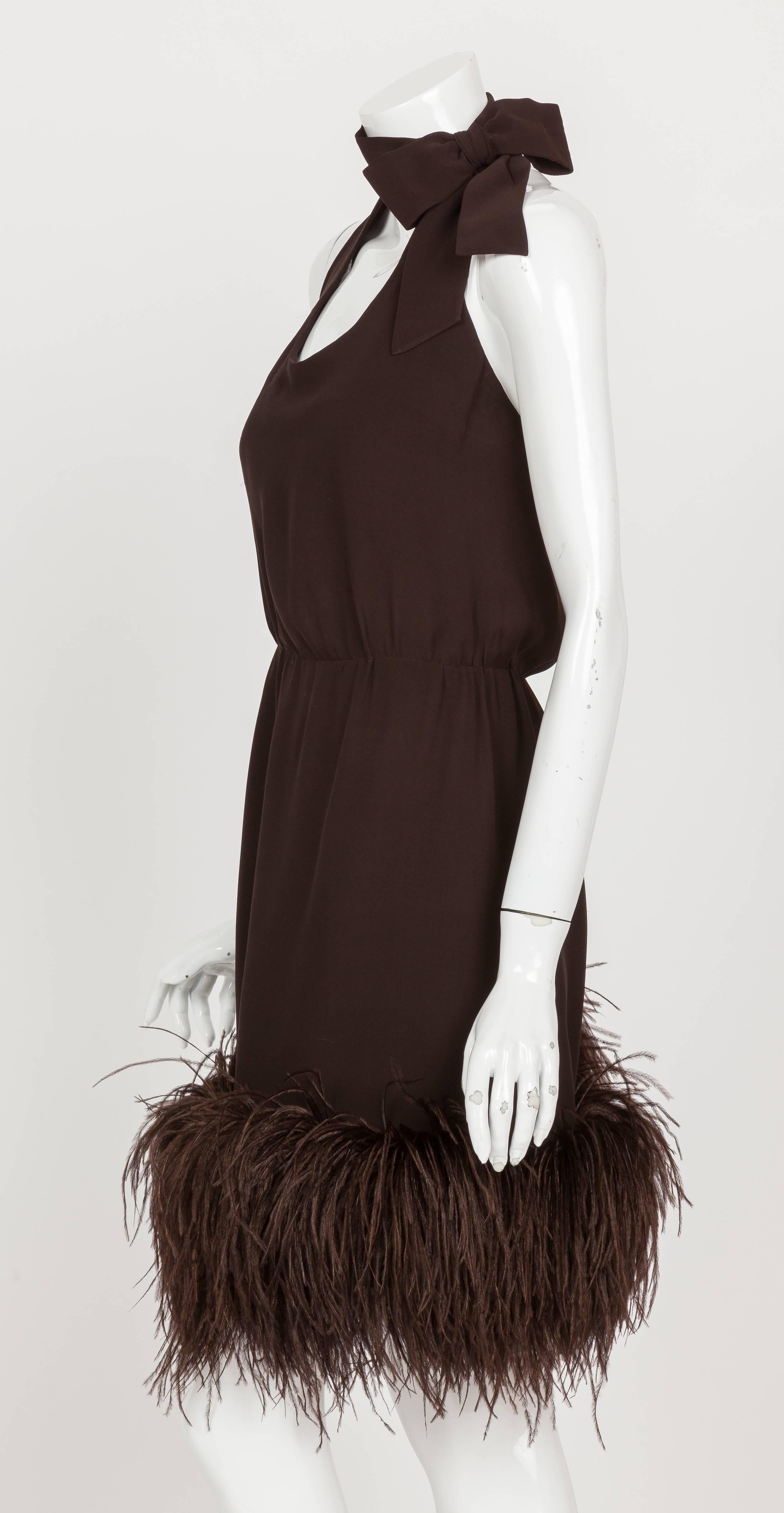 ostrich feather trim dress