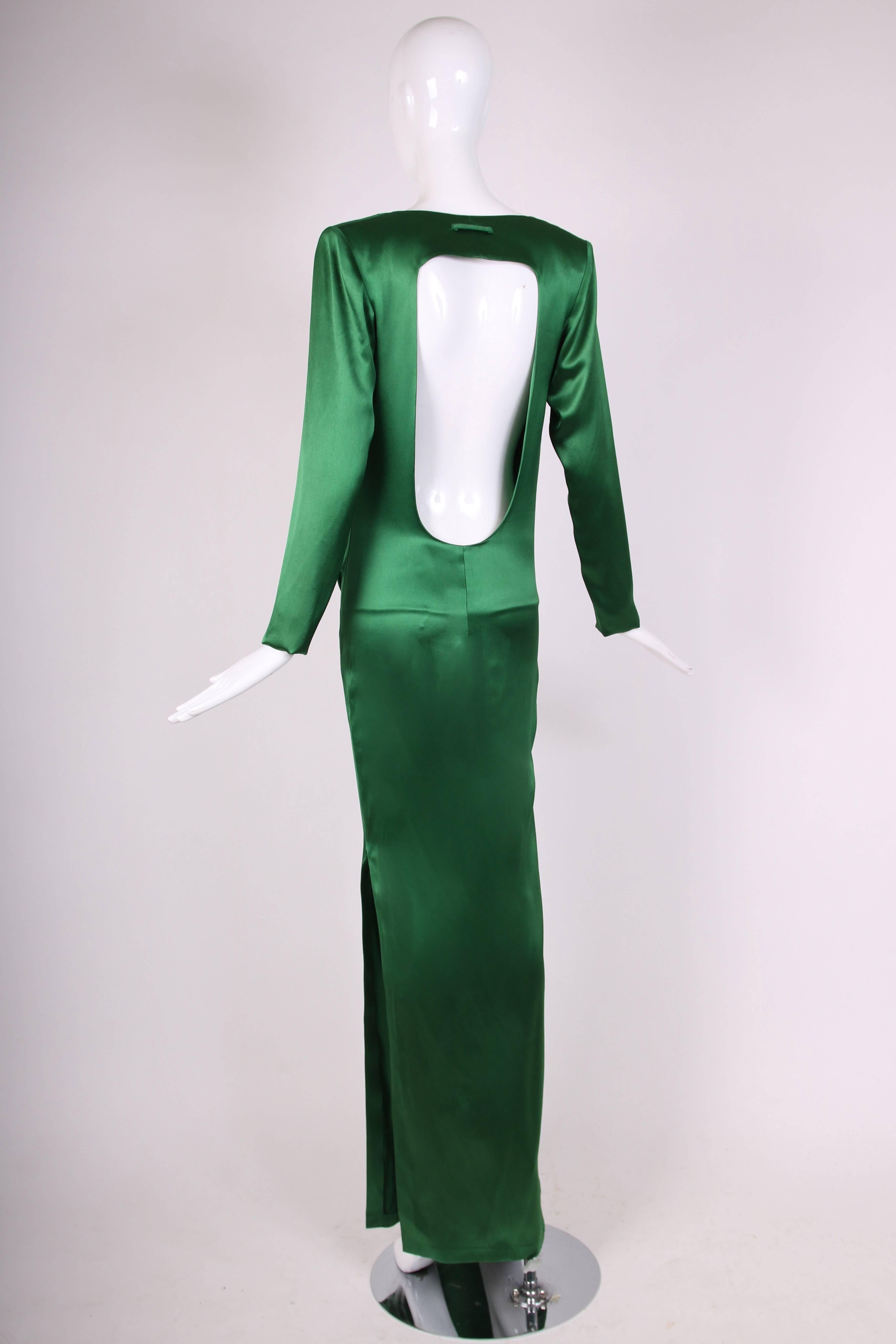 Women's Jean Paul Gaultier Emerald Green Cowl Neck Evening Gown ca. 2014-2015 P/E