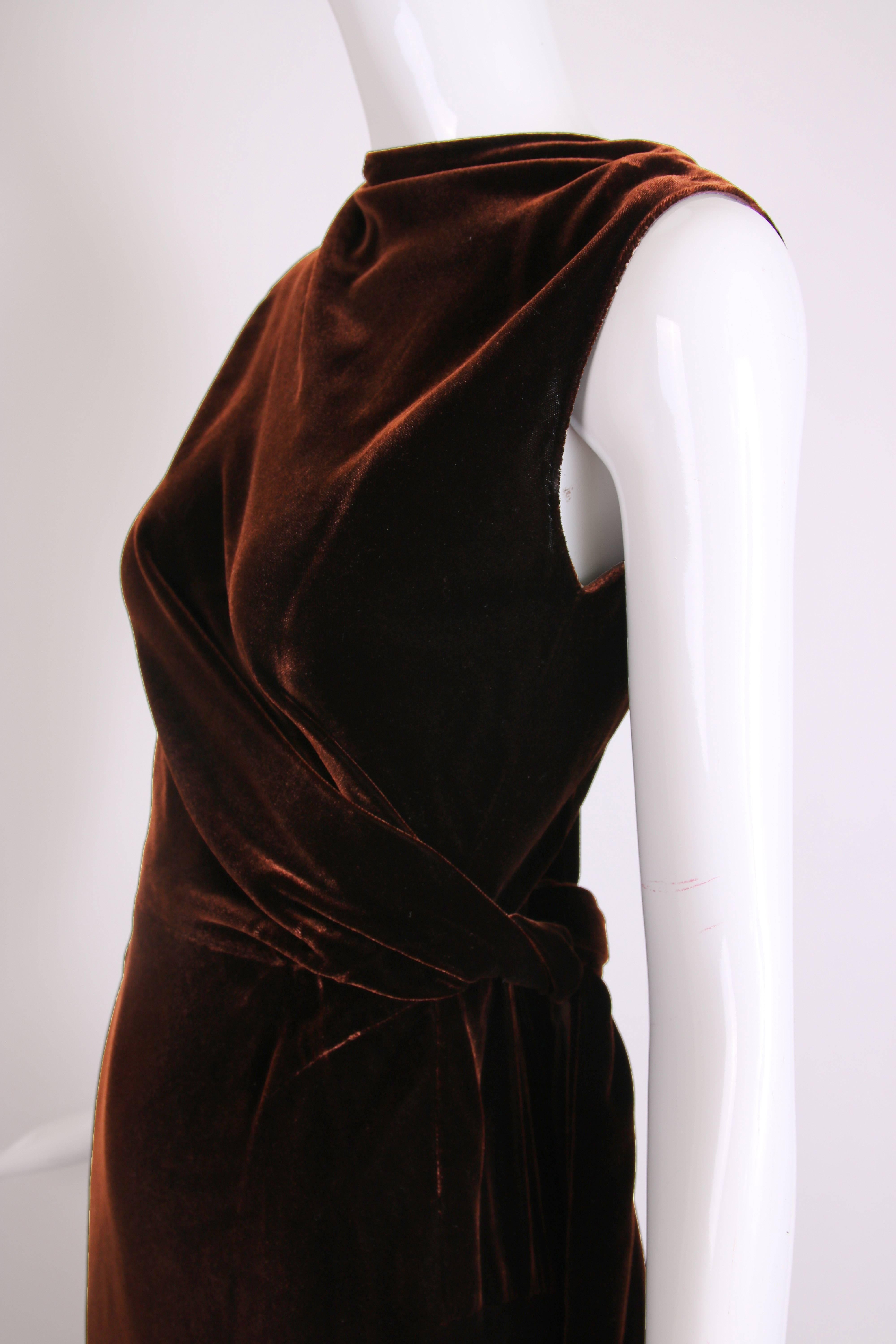 brown velvet formal dress