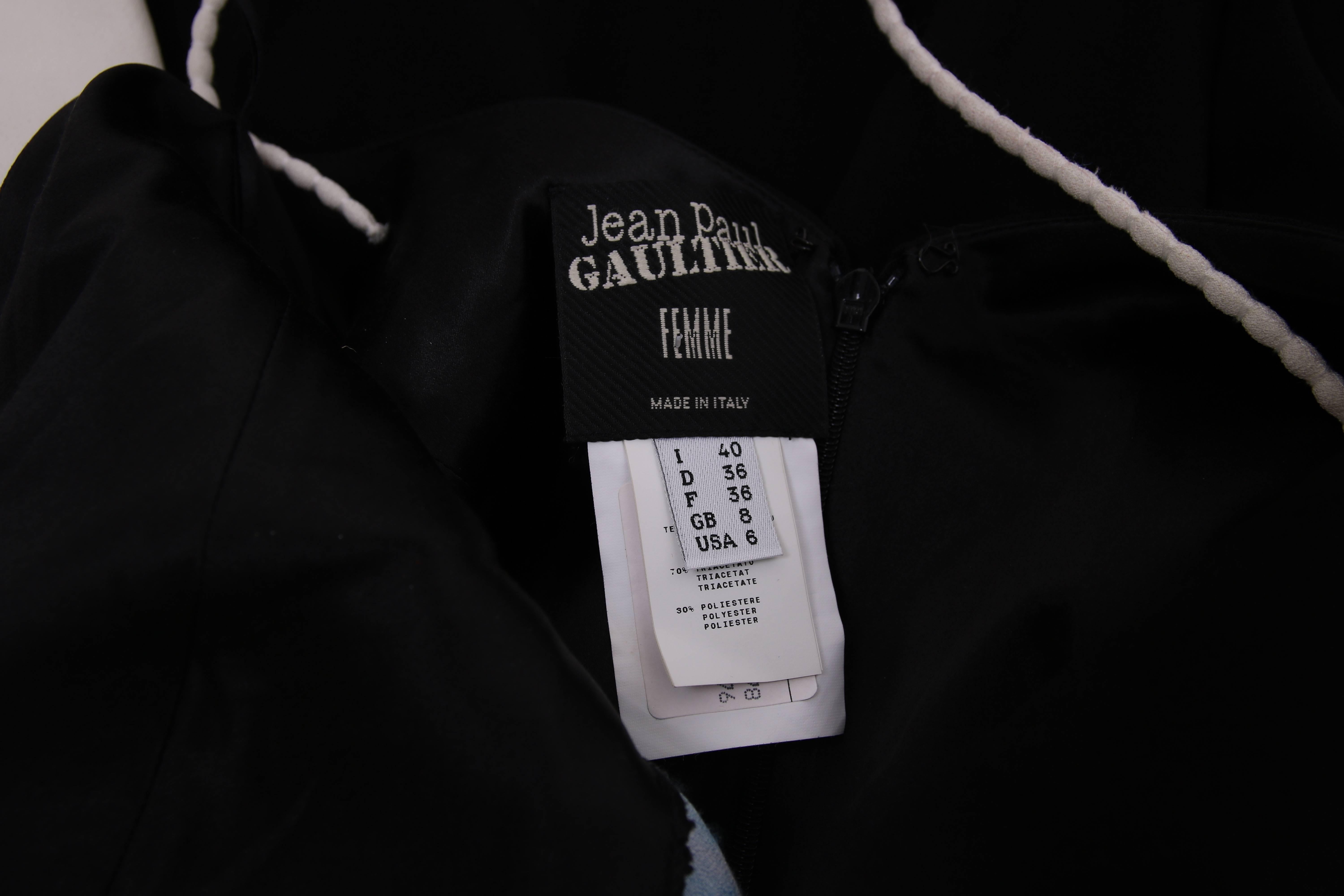 2008 Jean Paul Gaultier Deep V-Neck Spaghetti Strap Gown w/Train For Sale 1