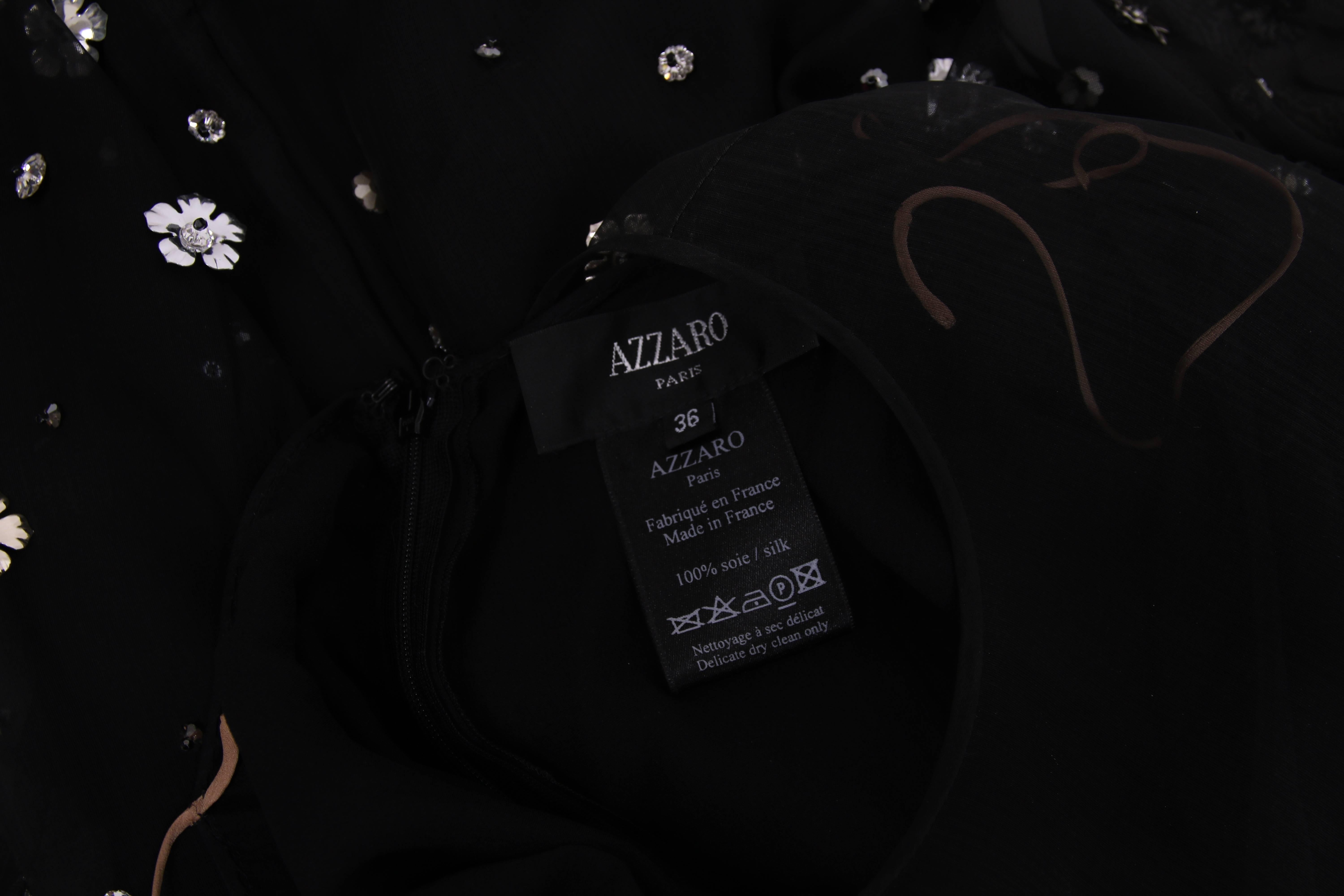 Women's Loris Azzaro Black Silk Chiffon Mini Dress For Sale