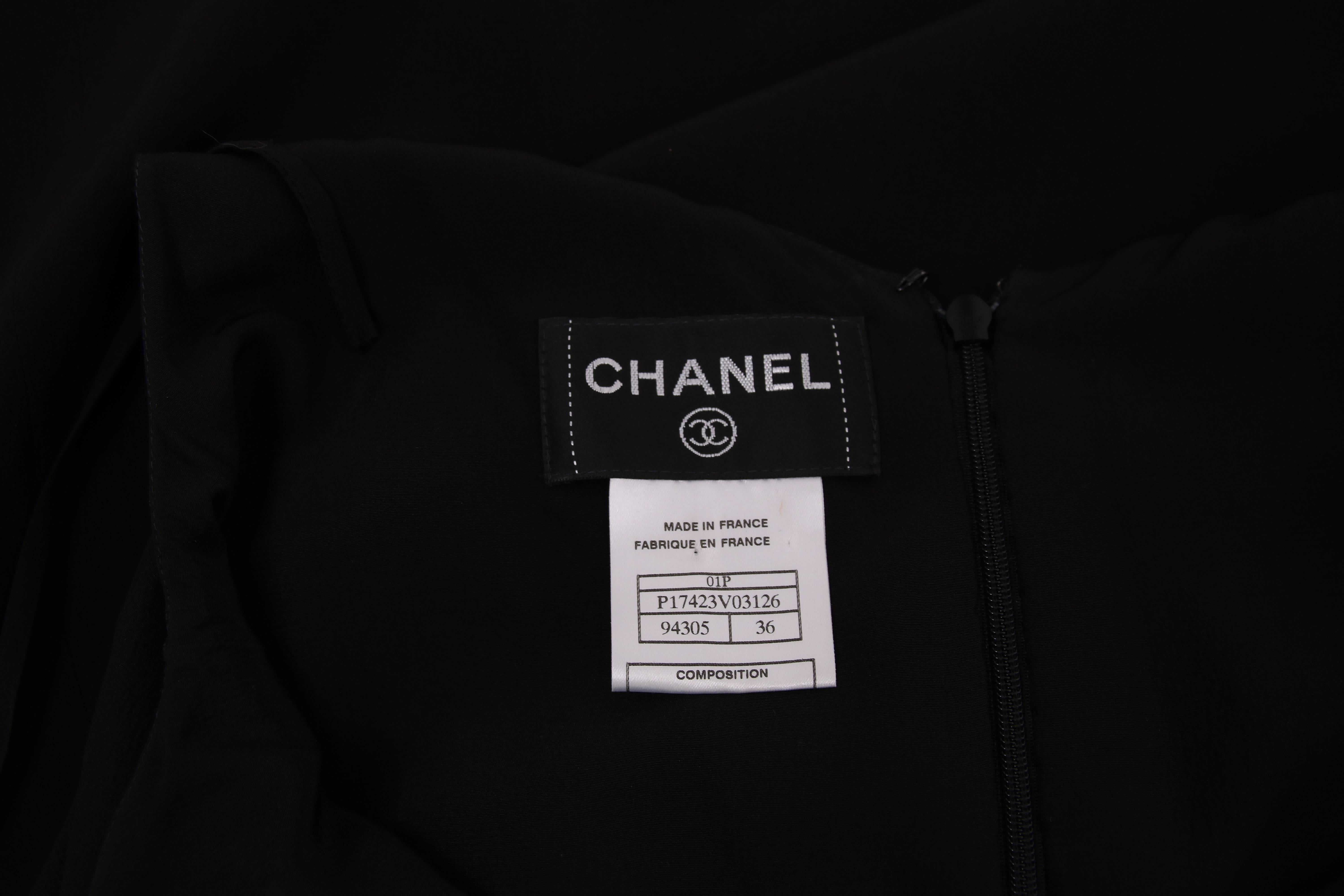 2001 Chanel Black Silk Cocktail Dress w/Lesage Beading, Lace & Appliques 4