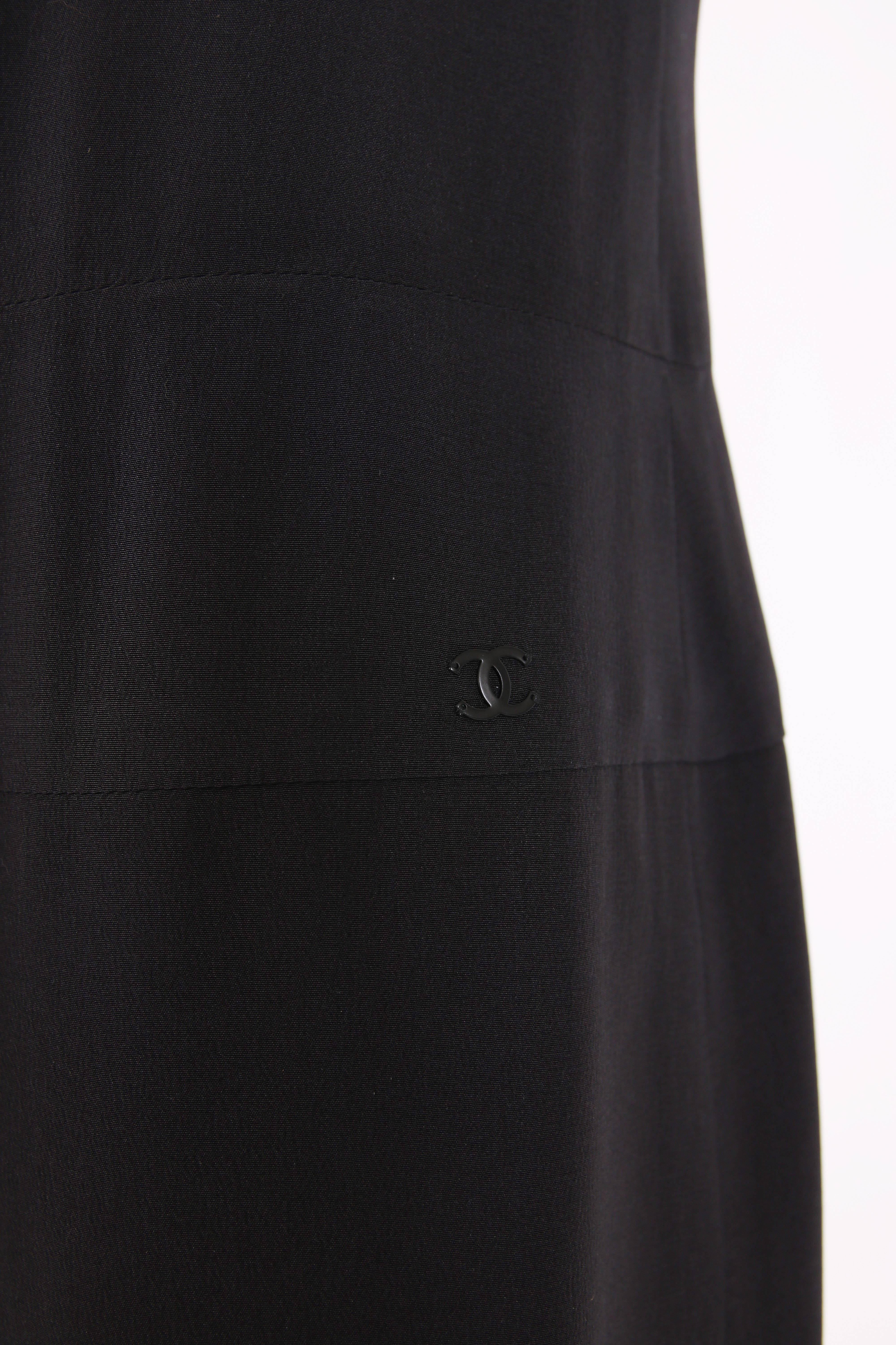 2001 Chanel Black Silk Cocktail Dress w/Lesage Beading, Lace & Appliques 3