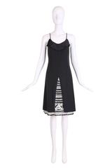 2001 Chanel Black Silk Cocktail Dress w/Lesage Beading, Lace & Appliques