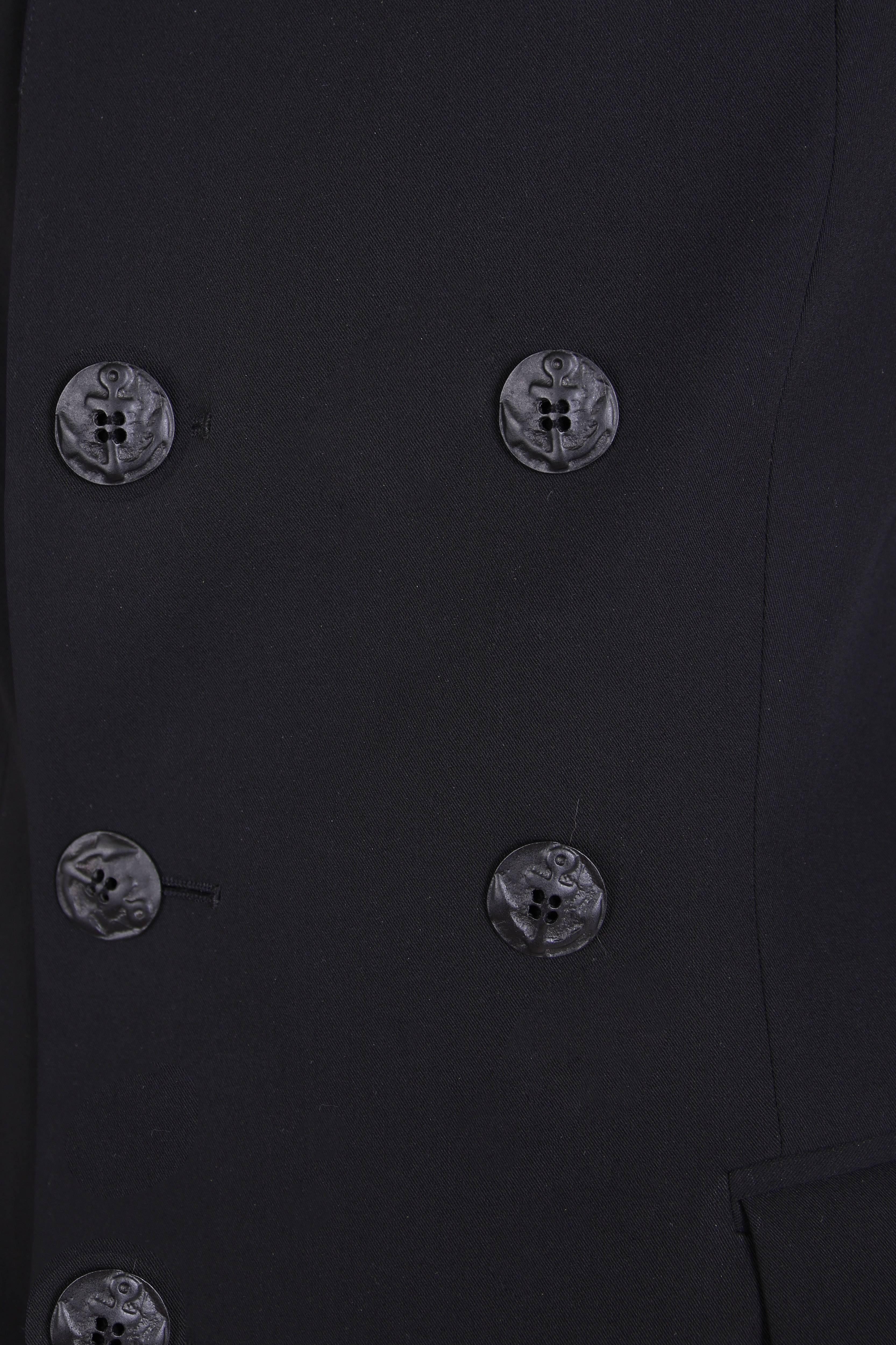 Jean Paul Gaultier Black Double Breasted Jacket w/Oversized Collar 1