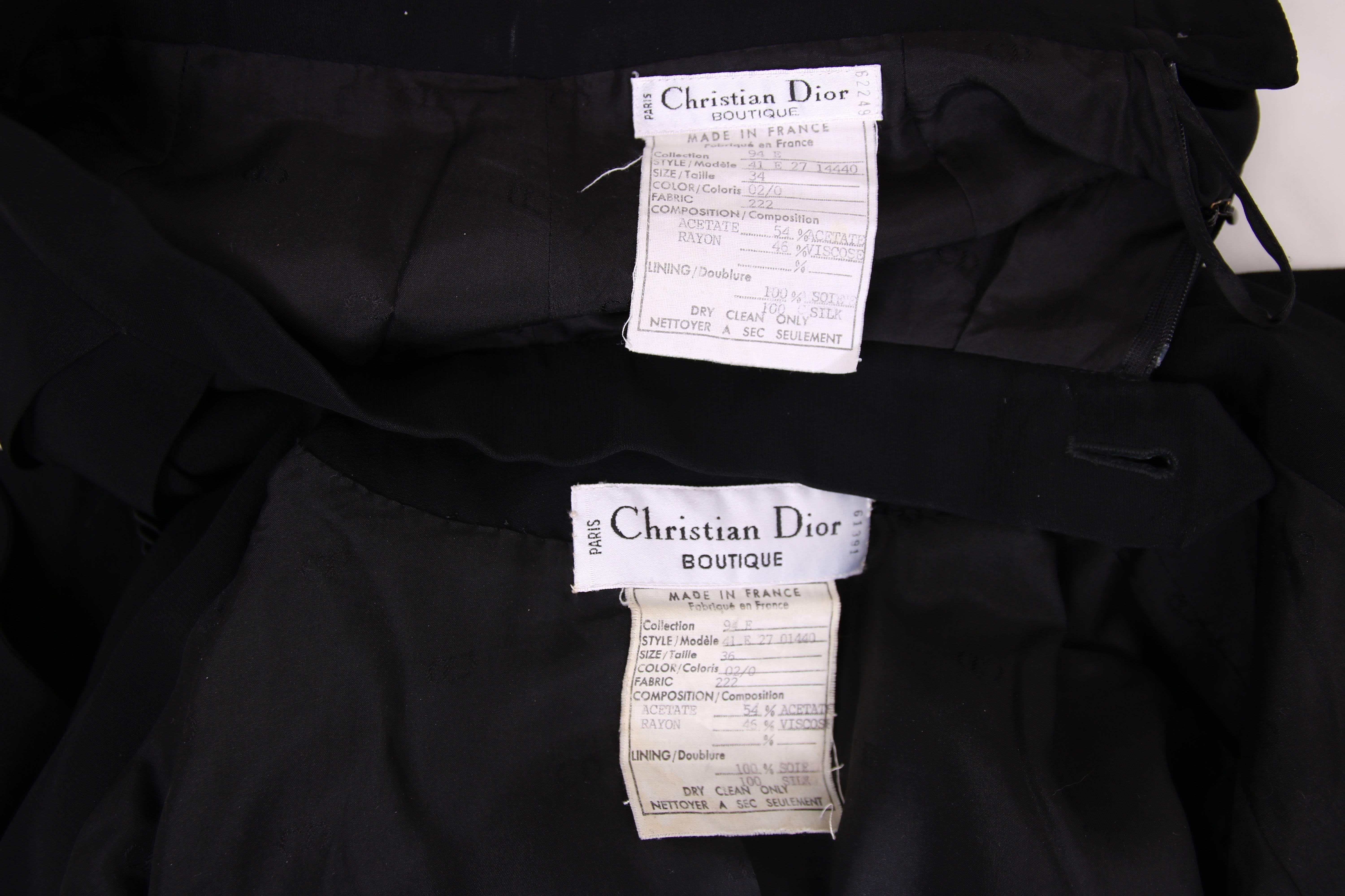 1994 Christian Dior Black Tuxedo Jacket & Pant Ensemble w/Embelliishments 3