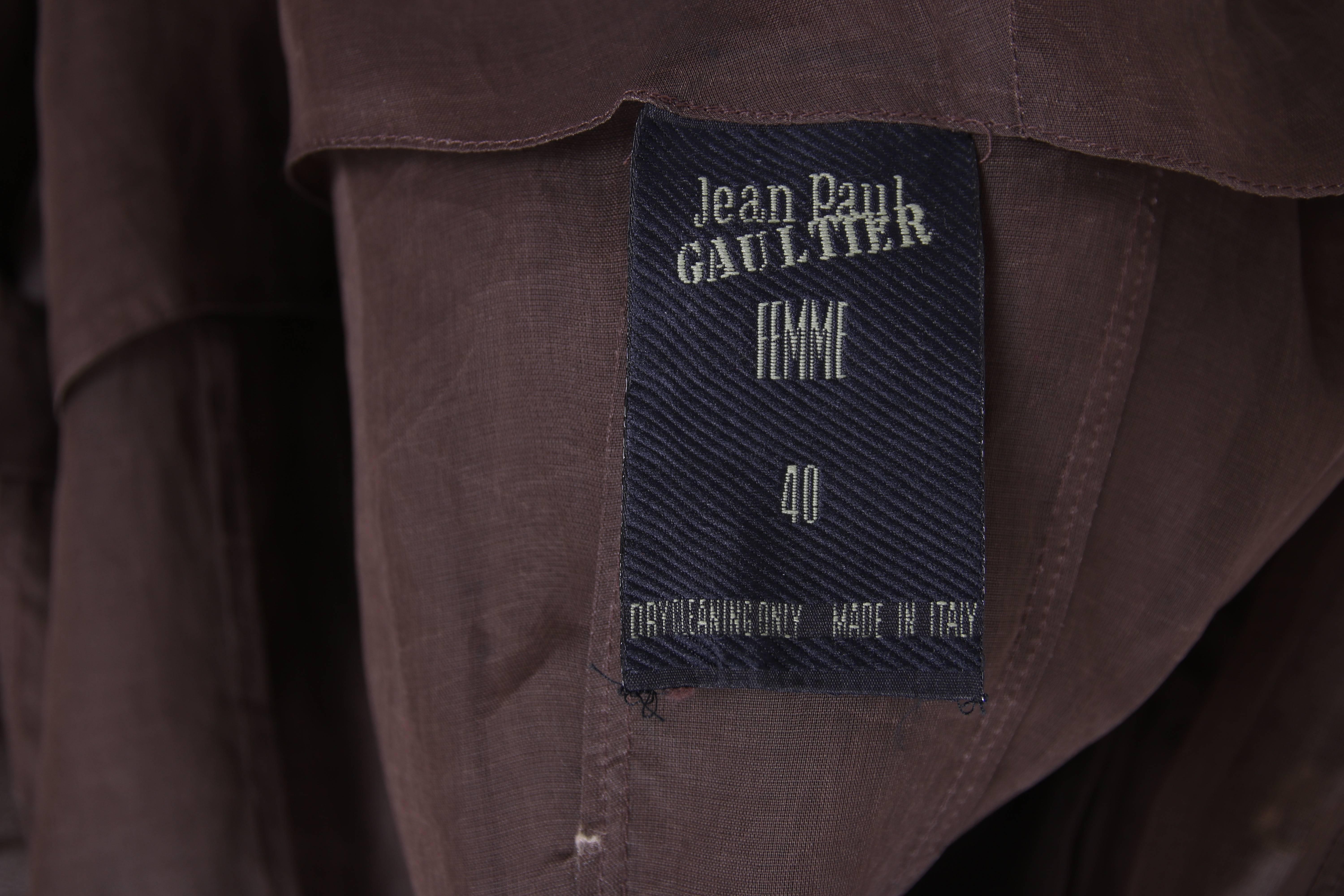Jean Paul Gaultier Brown Sheer Silk Gazar Coat Dress c.1995-1998 3