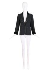 1960's Yves Saint Laurent Black Smoking Jacket w/Grosgrain & Velvet Trim