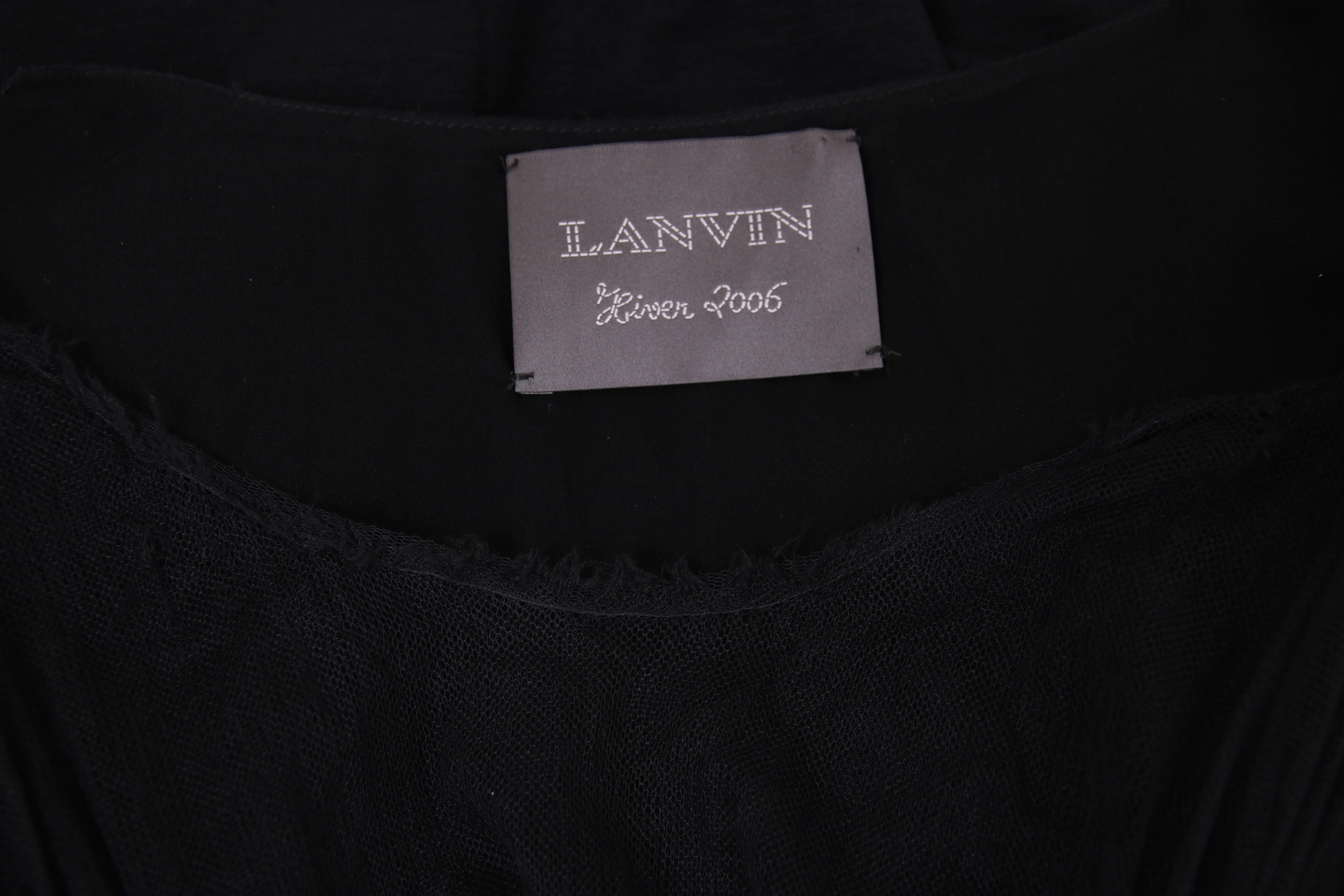 2006 Lanvin Purple & Black Evening Gown Dress w/ Illusion Top 1