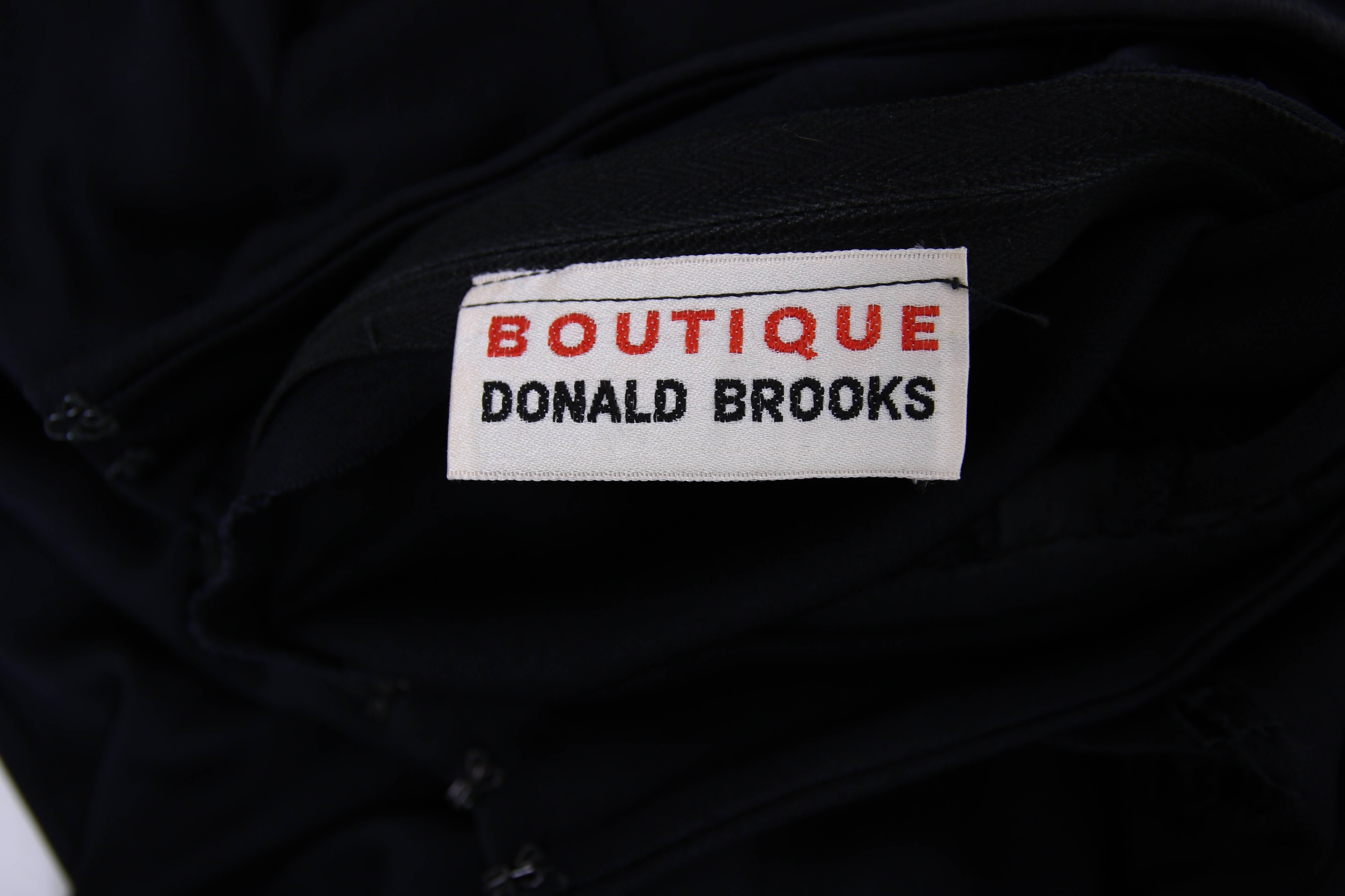 1970's Donald Brooks Black Jersey Long Sleeve Maxi Dress W/Cut Outs 3