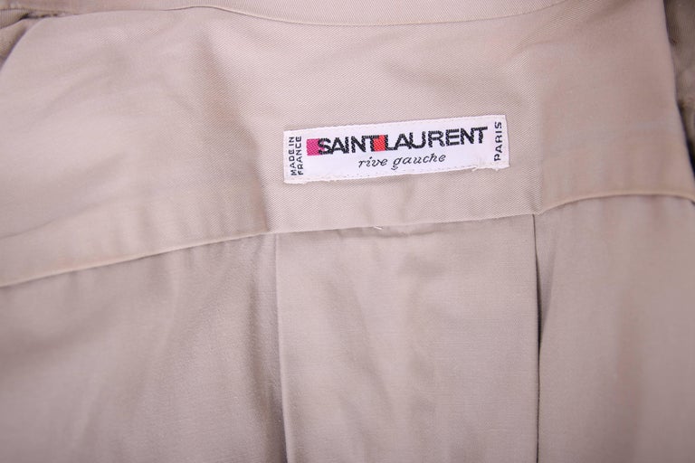 Iconic 1970's Yves Saint Laurent YSL Tan Safari Coat Dress w/Circle Belt 2
