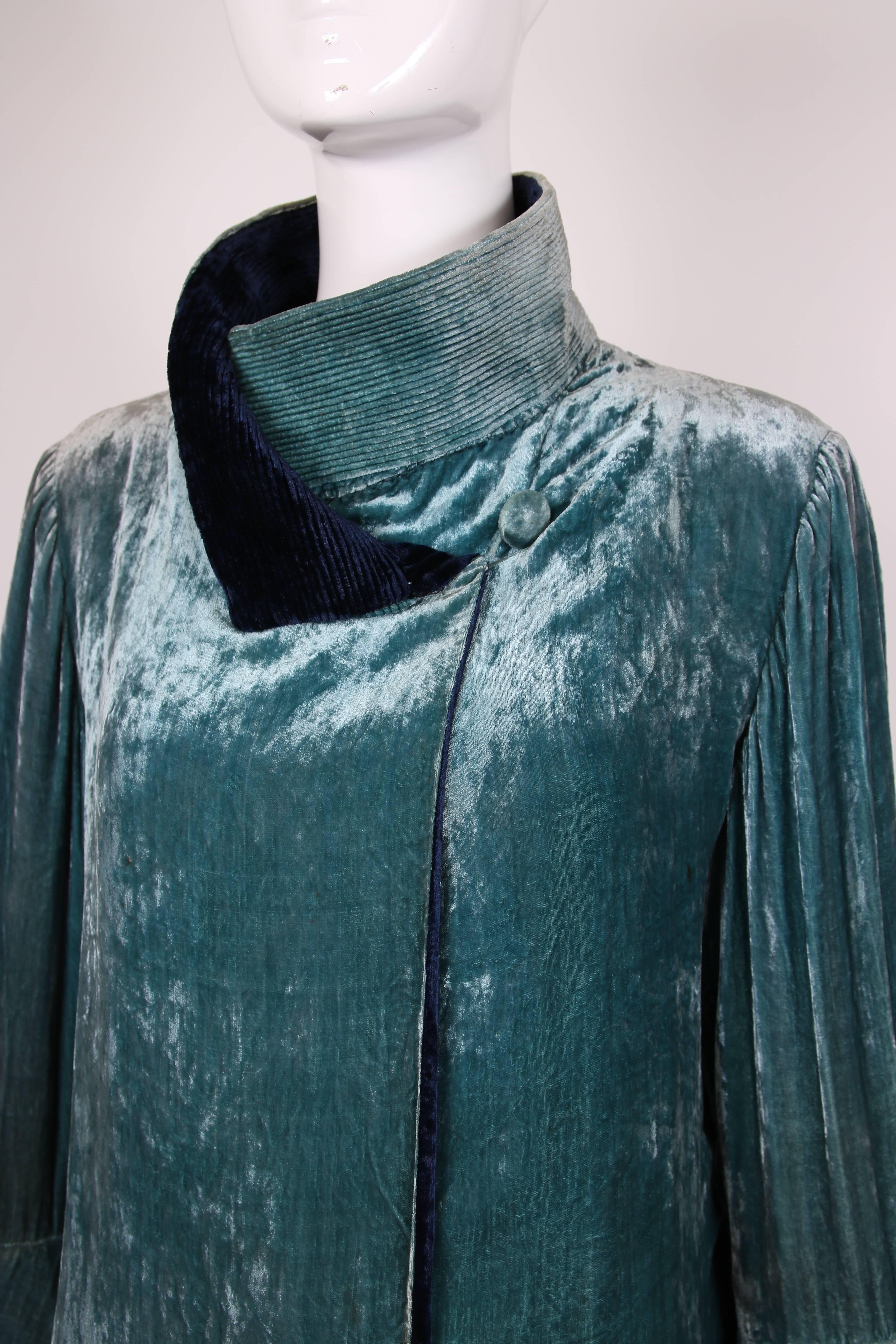 Attributed to Jeanne Lanvin Reversible Velvet Coat Ca. 1925 4