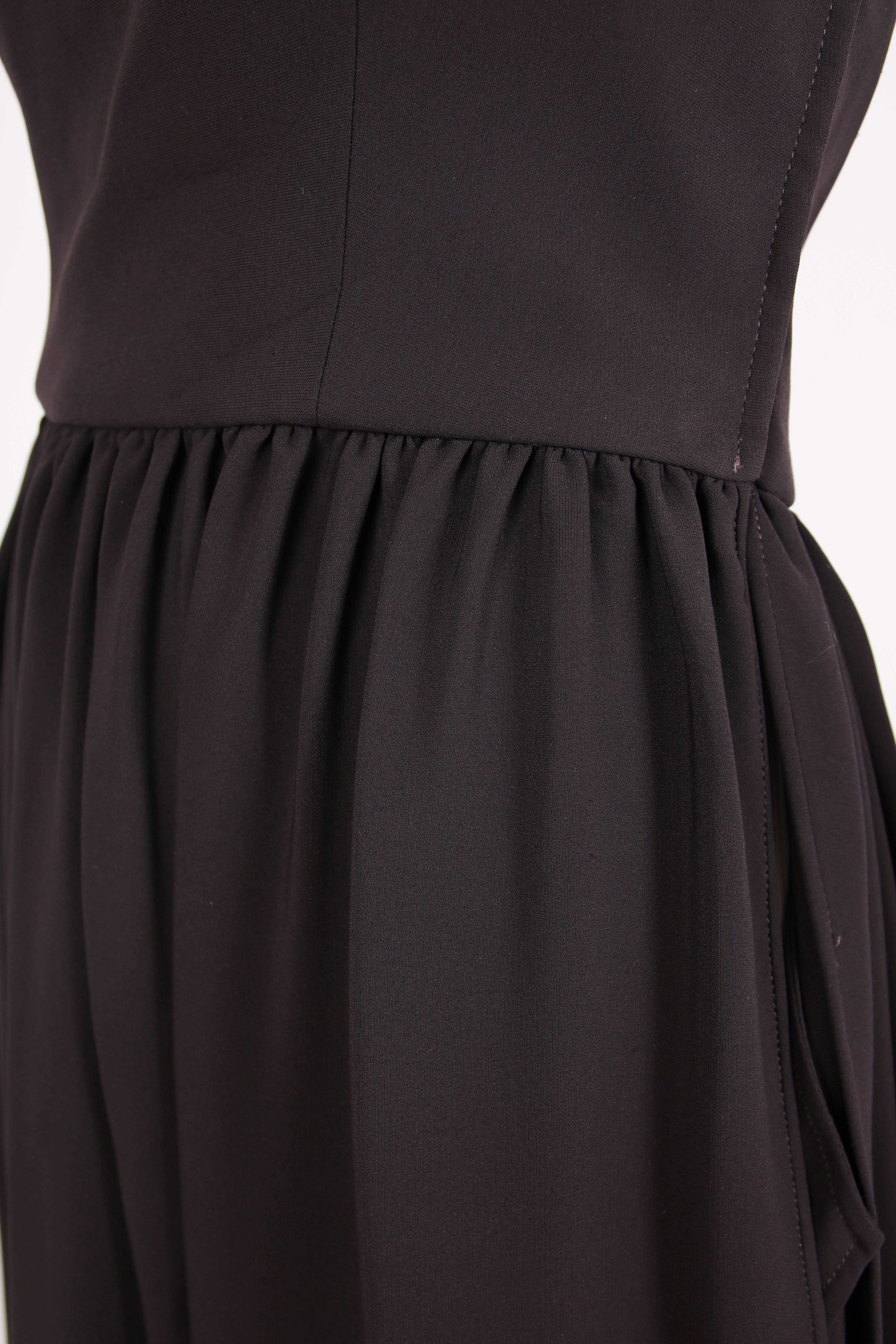 Women's Giorgio Armani Brown Silk Strapless Evening Gown w/Asymmetric Open Sides For Sale