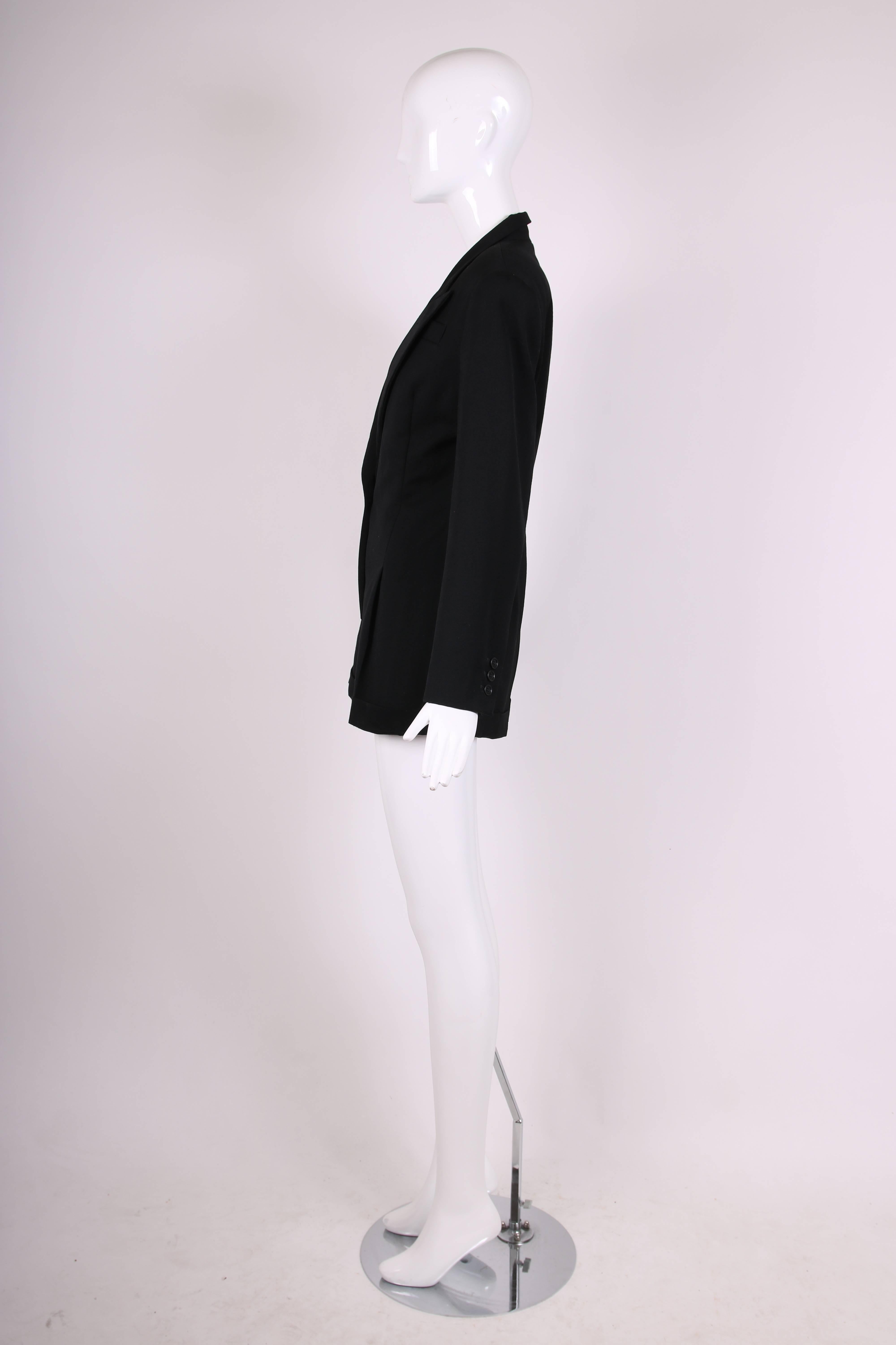 Women's Vintage Norma Kamali Black Mini Romper w/Jacket Lapels