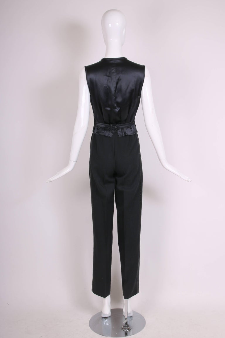 Jean Yves White Plain Front Tuxedo Dress Pants unhemmed unfinished bottom main image 0