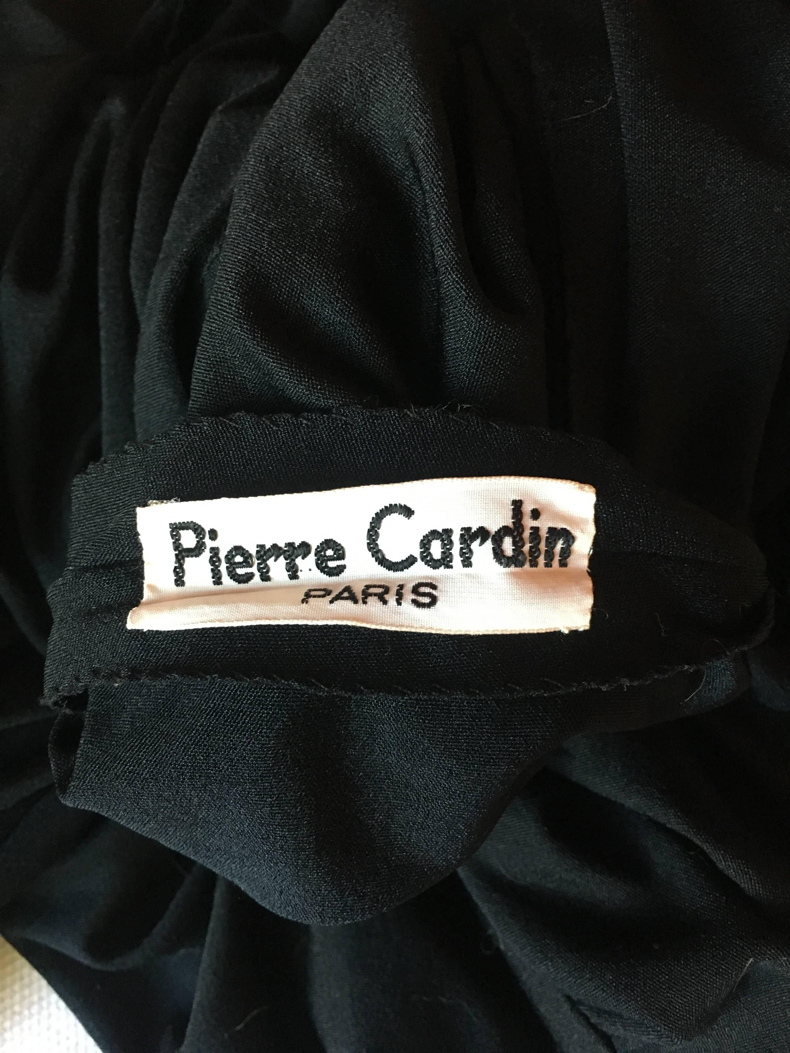 Women's Ca. 1977 Pierre Cardin Haute Couture Black Harem Dress w/Pagoda Sleeves For Sale