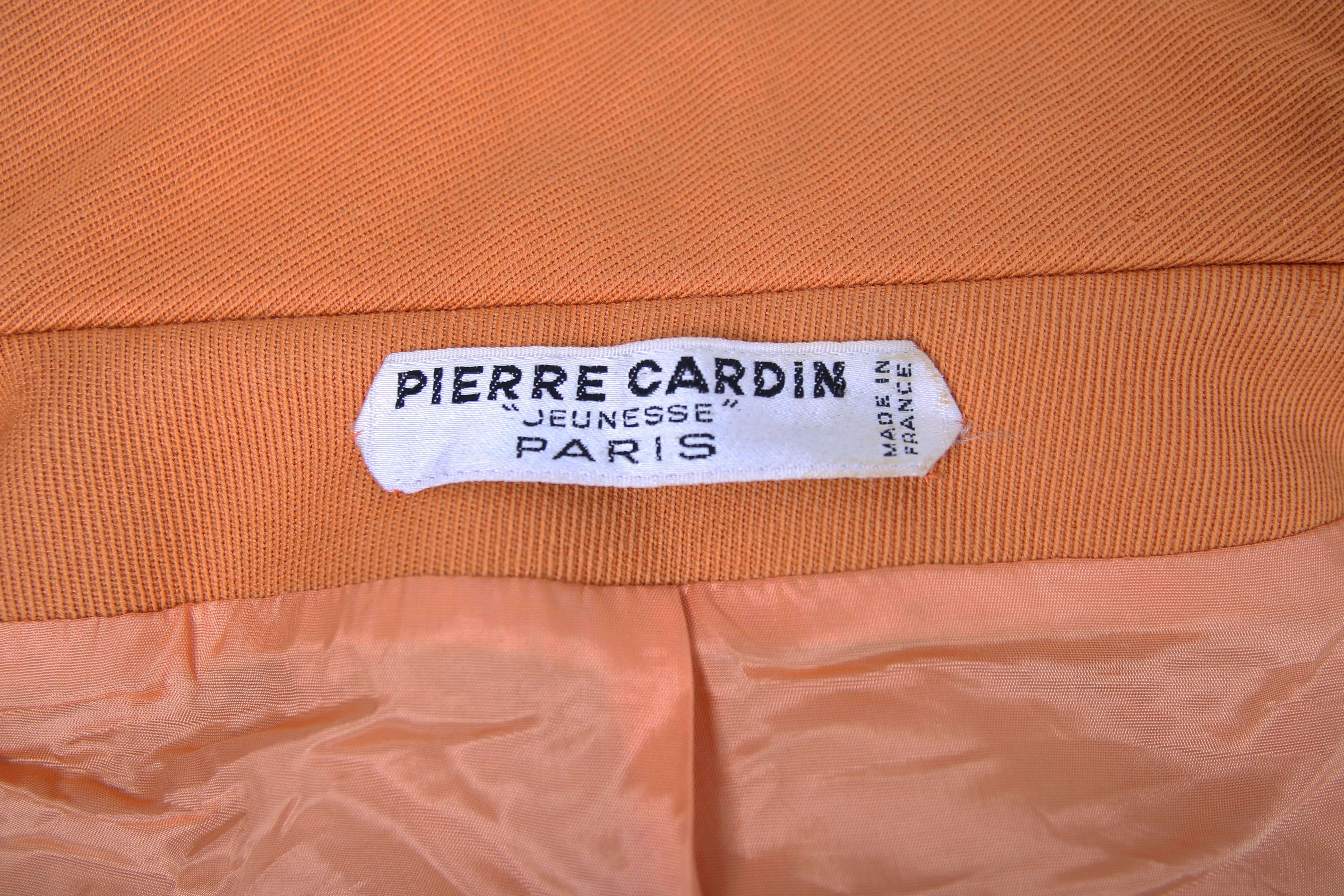 Women's or Men's Pierre Cardin 'Cosmos Collection' Burnt Orange Wool Space Age Jacket ca.1964
