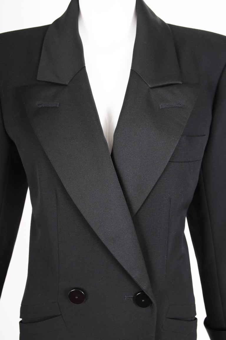 Iconic Yves Saint Laurent YSL Black Le Smoking Tuxedo Jacket Blazer at