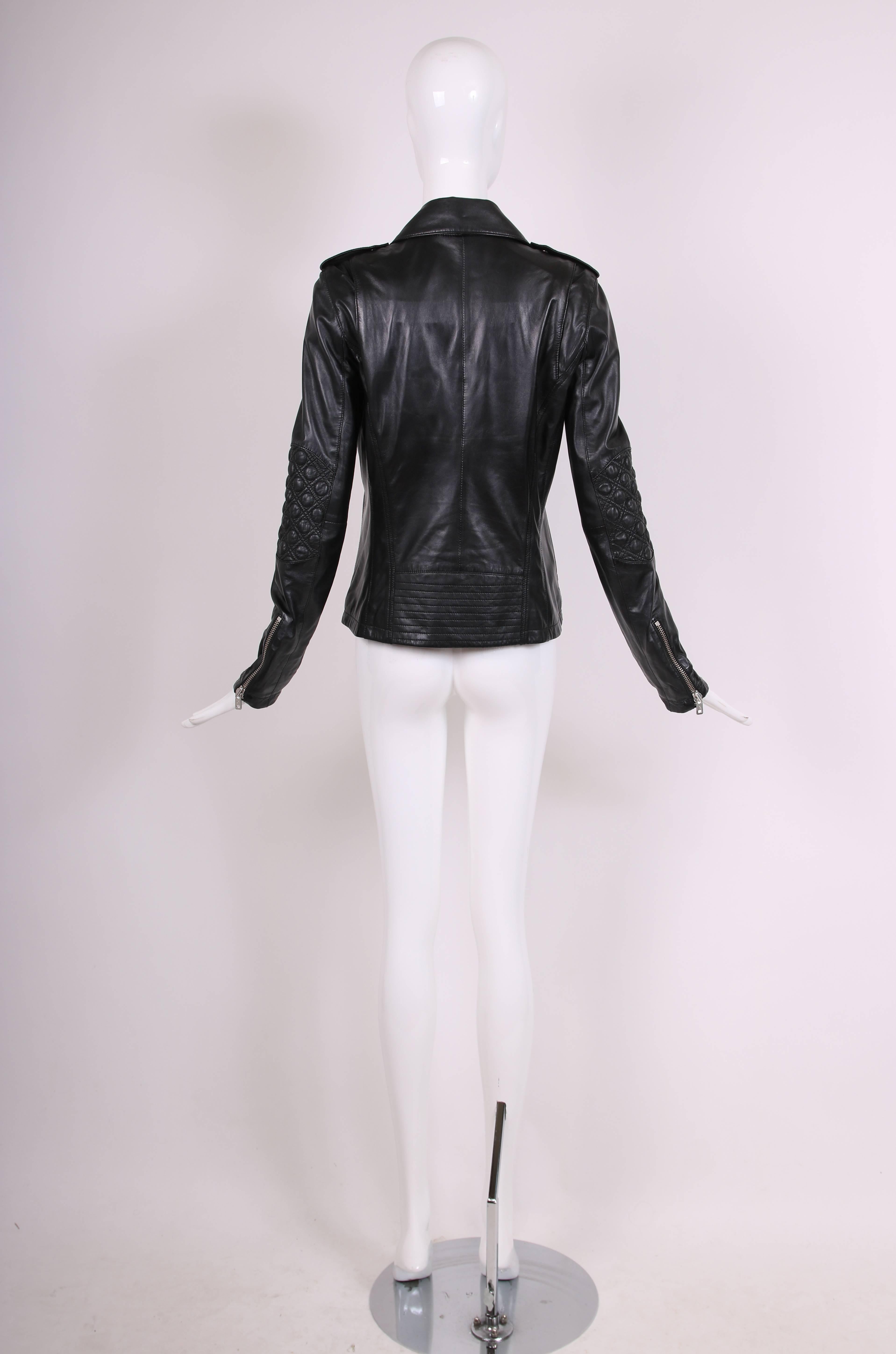 2011 Alexander McQueen McQ Black Leather Biker Motorcycle Jacket 2