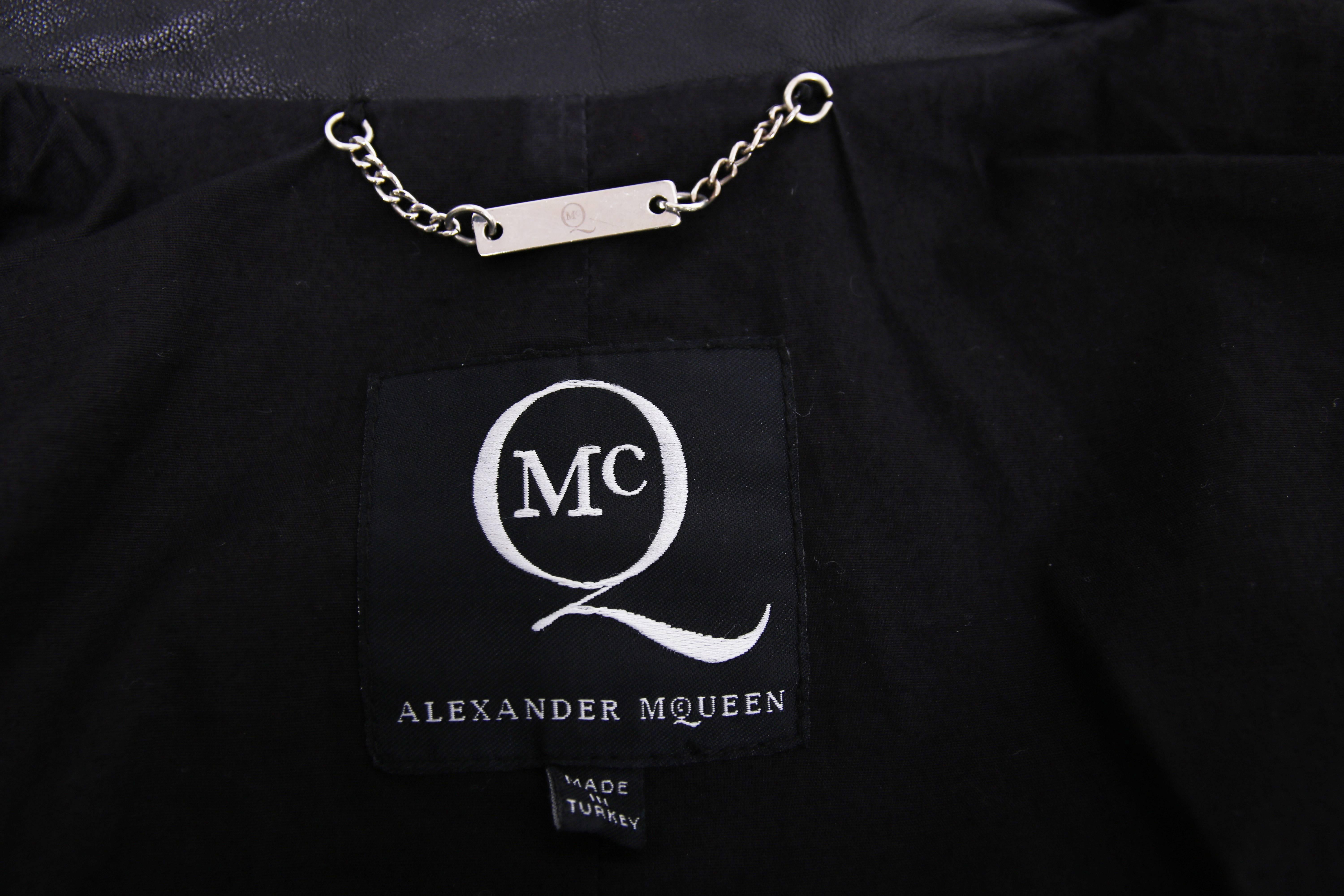 2011 Alexander McQueen McQ Black Leather Biker Motorcycle Jacket 5