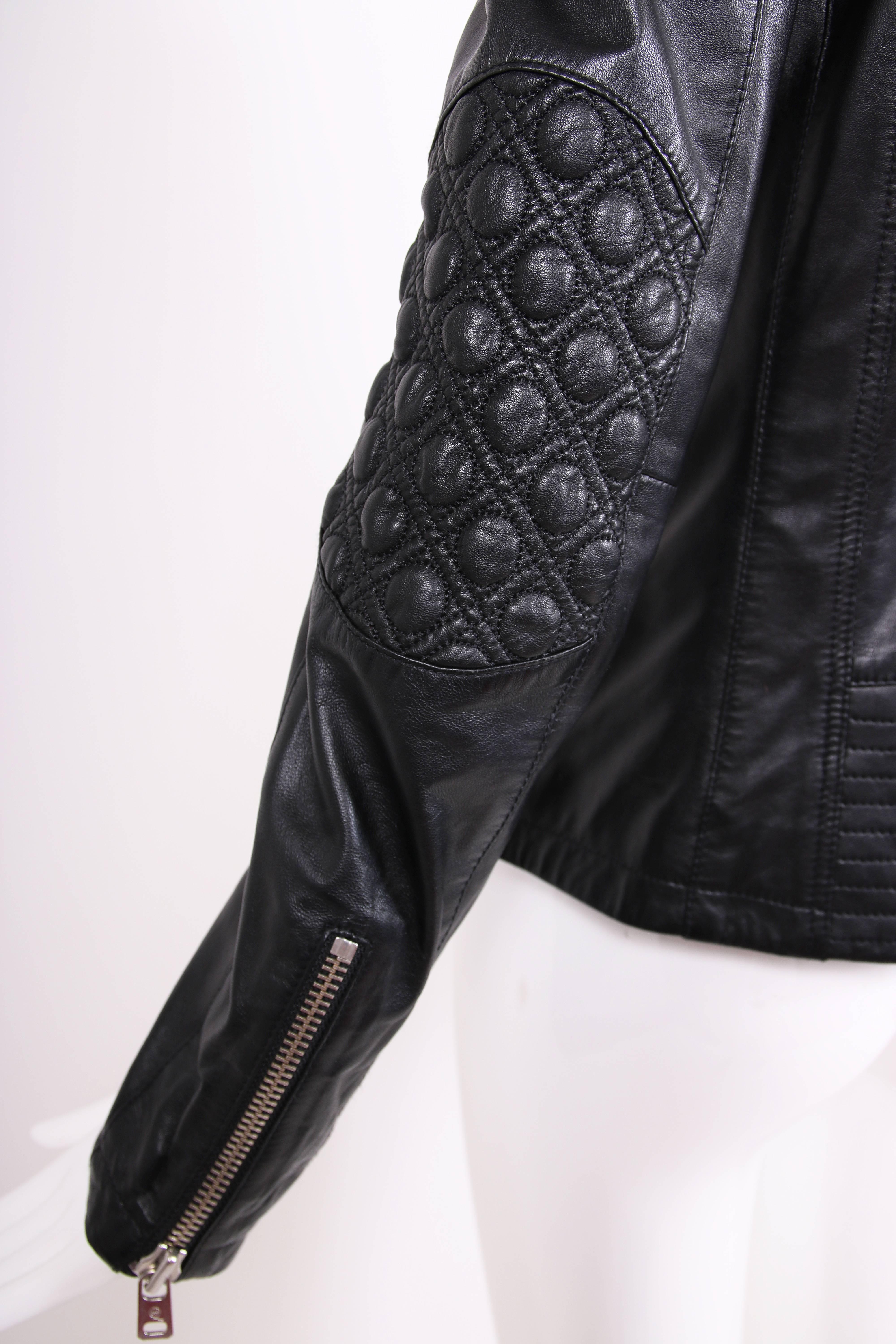 2011 Alexander McQueen McQ Black Leather Biker Motorcycle Jacket 4