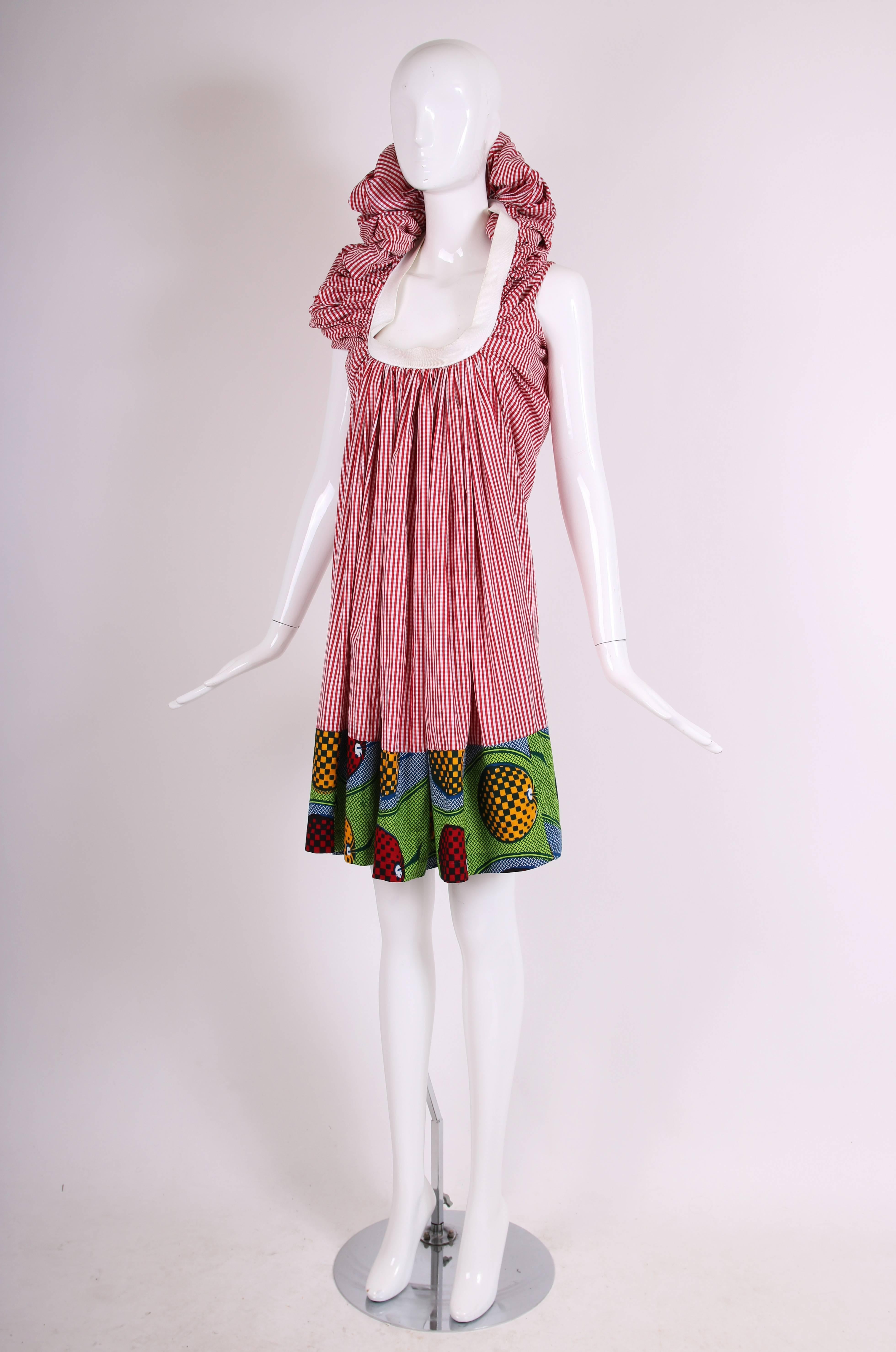 sleeveless dress with hood