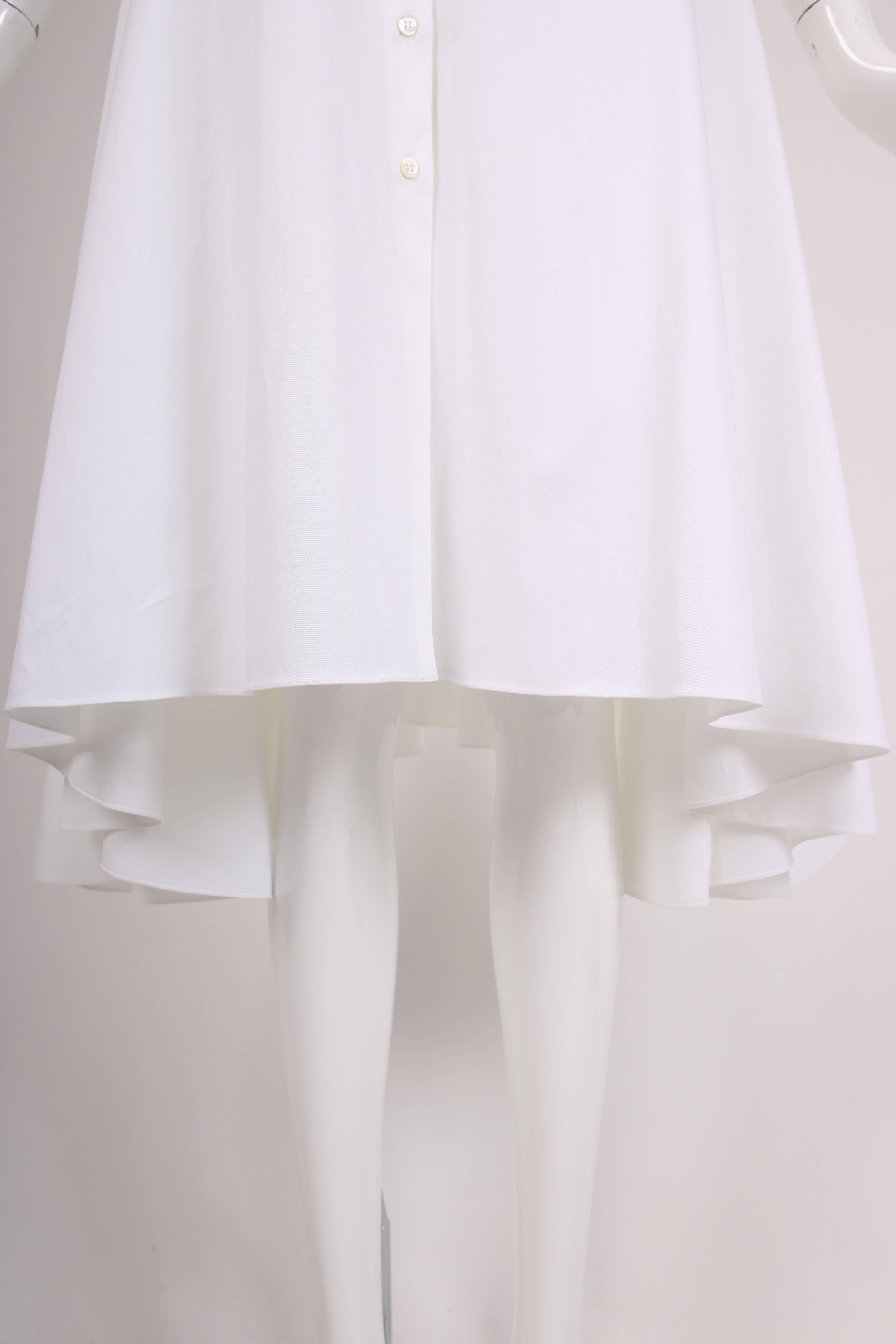 Women's 2013 Christian Dior by Raf Simons White Sleeveless Day Dress w/High-Low Hem