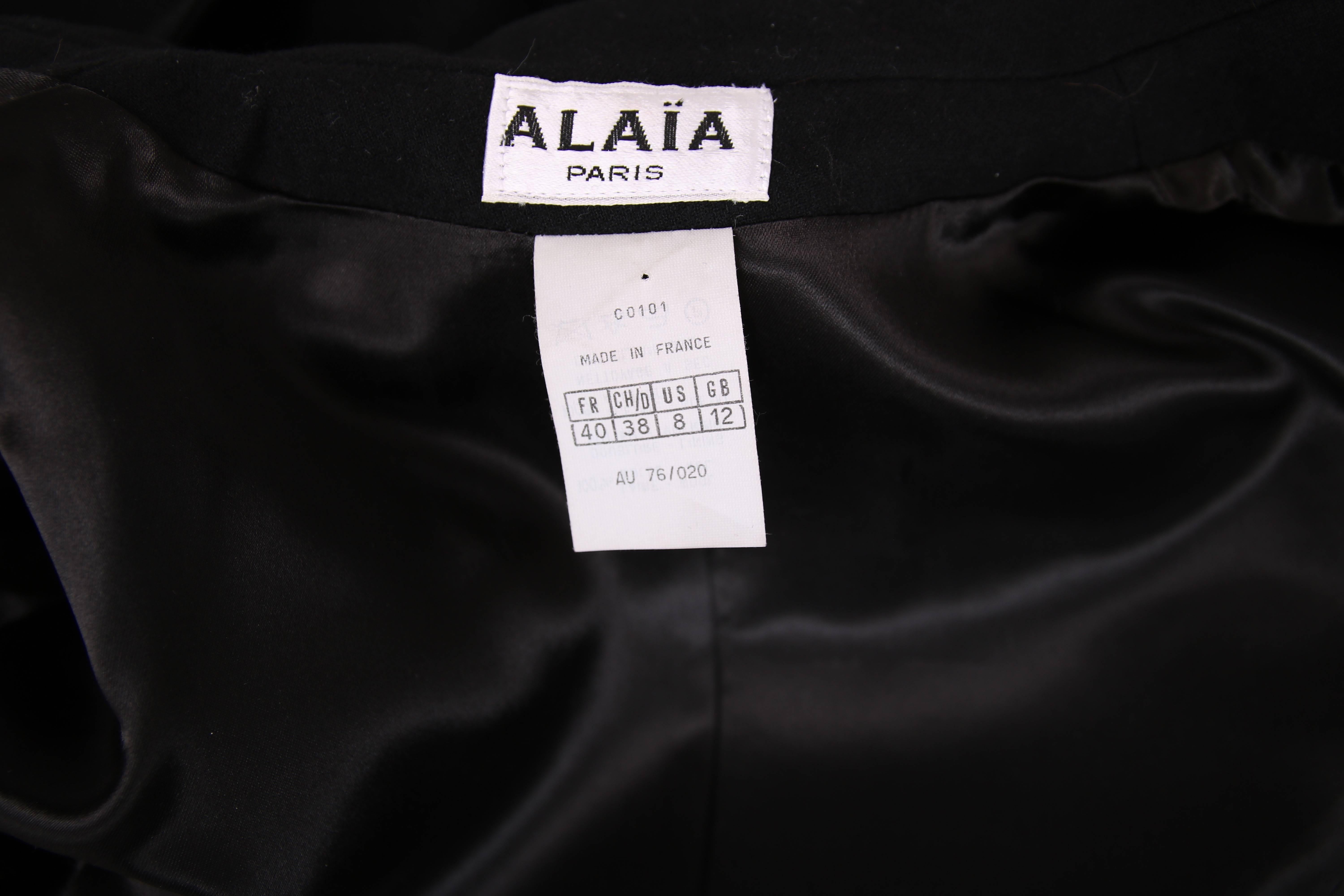 1991 Azzedine Alaia Black Wool Fitted Jacket Blazer 1