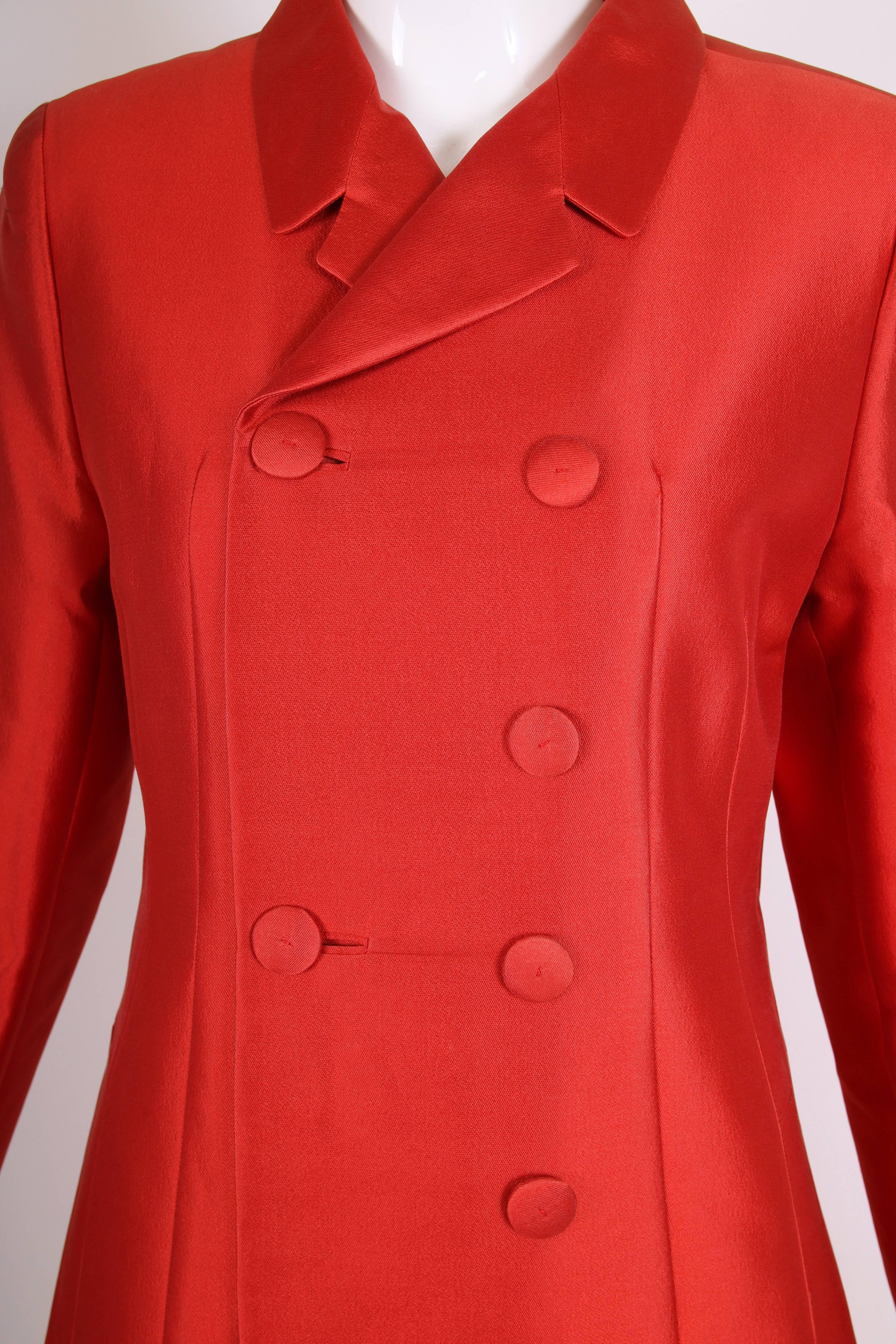 Women's Prada Silk/Wool Blend Double Breasted Coat