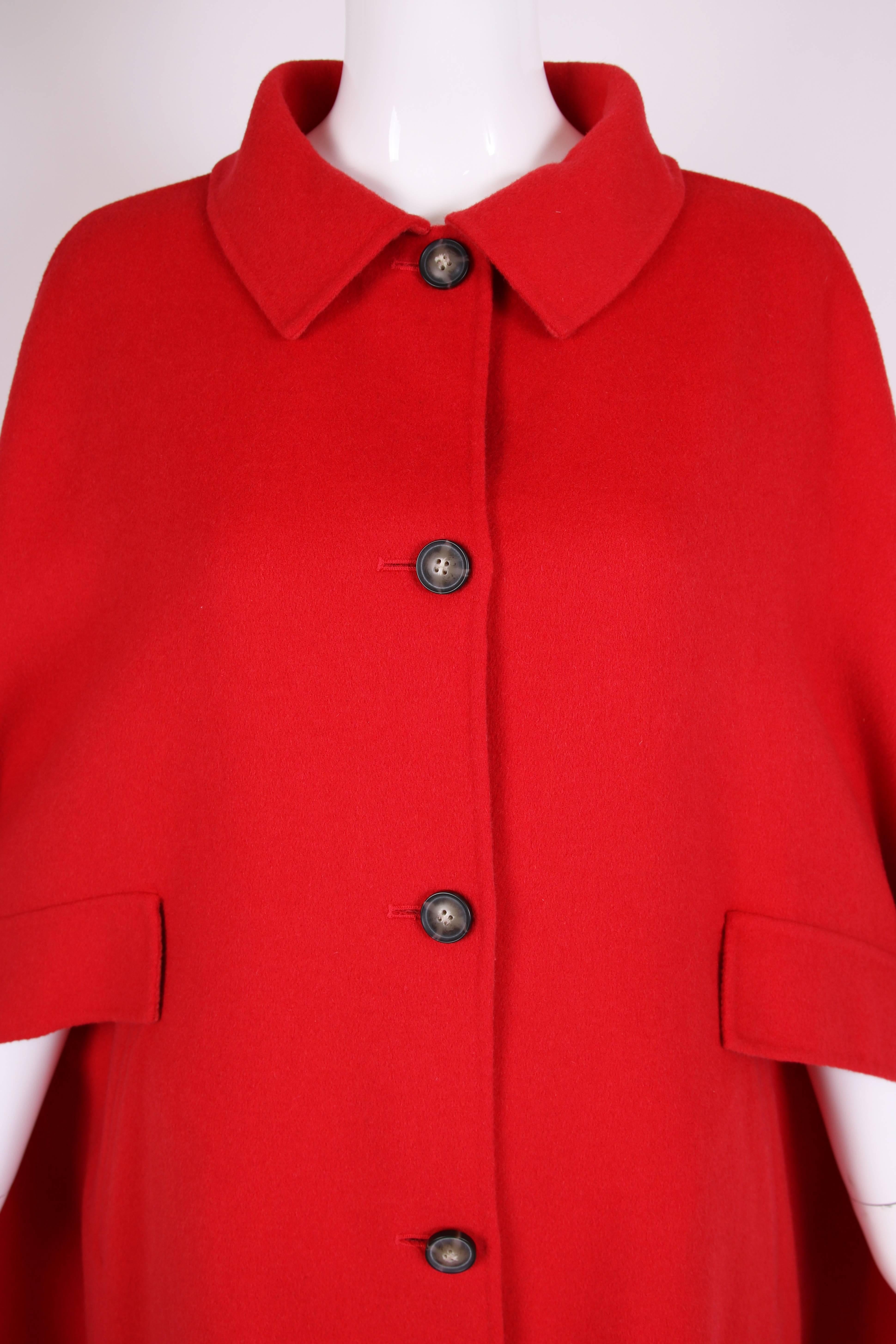 Giorgio Armani Collezioni Red Wool Angora Cape 1