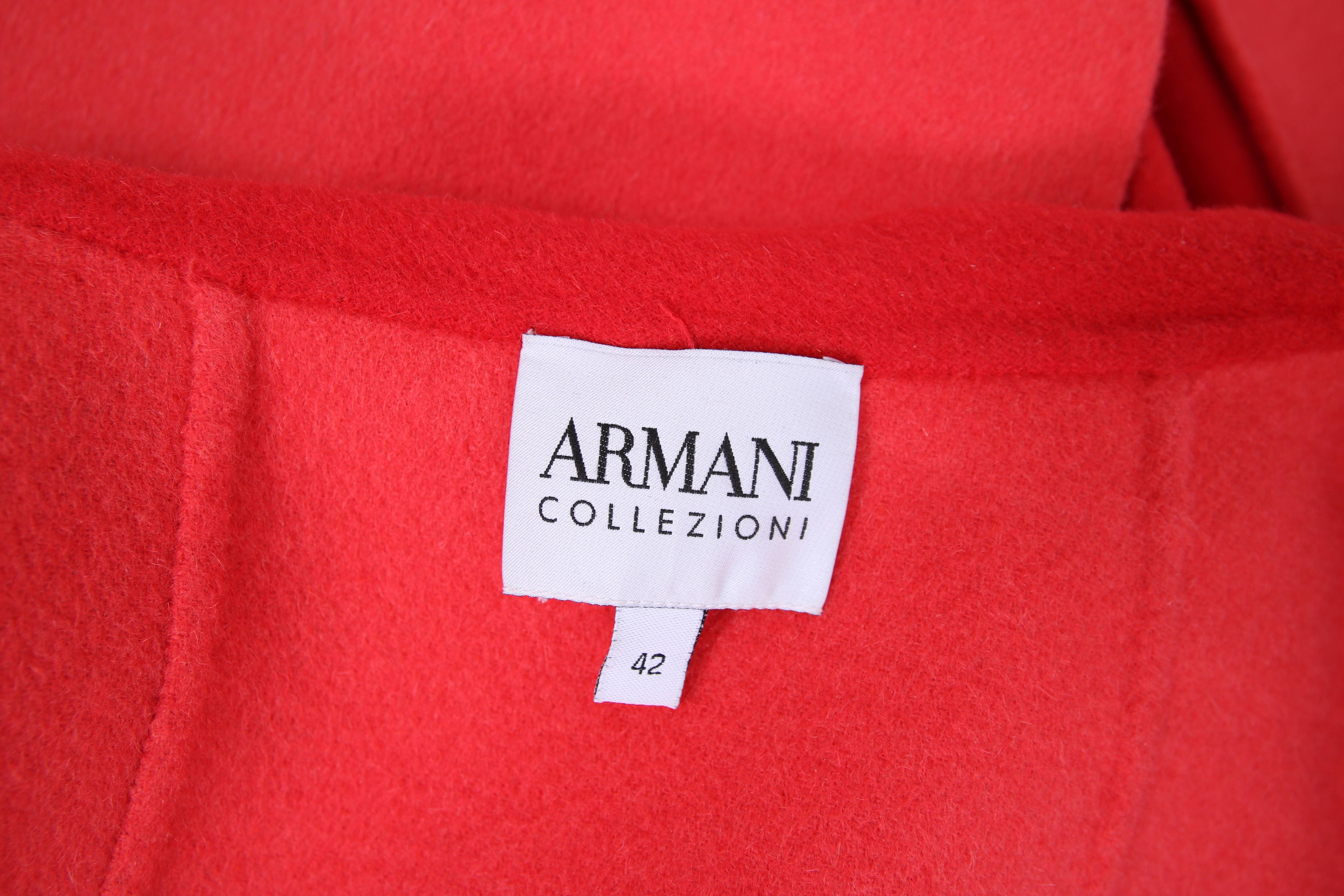 Giorgio Armani Collezioni Red Wool Angora Cape 2