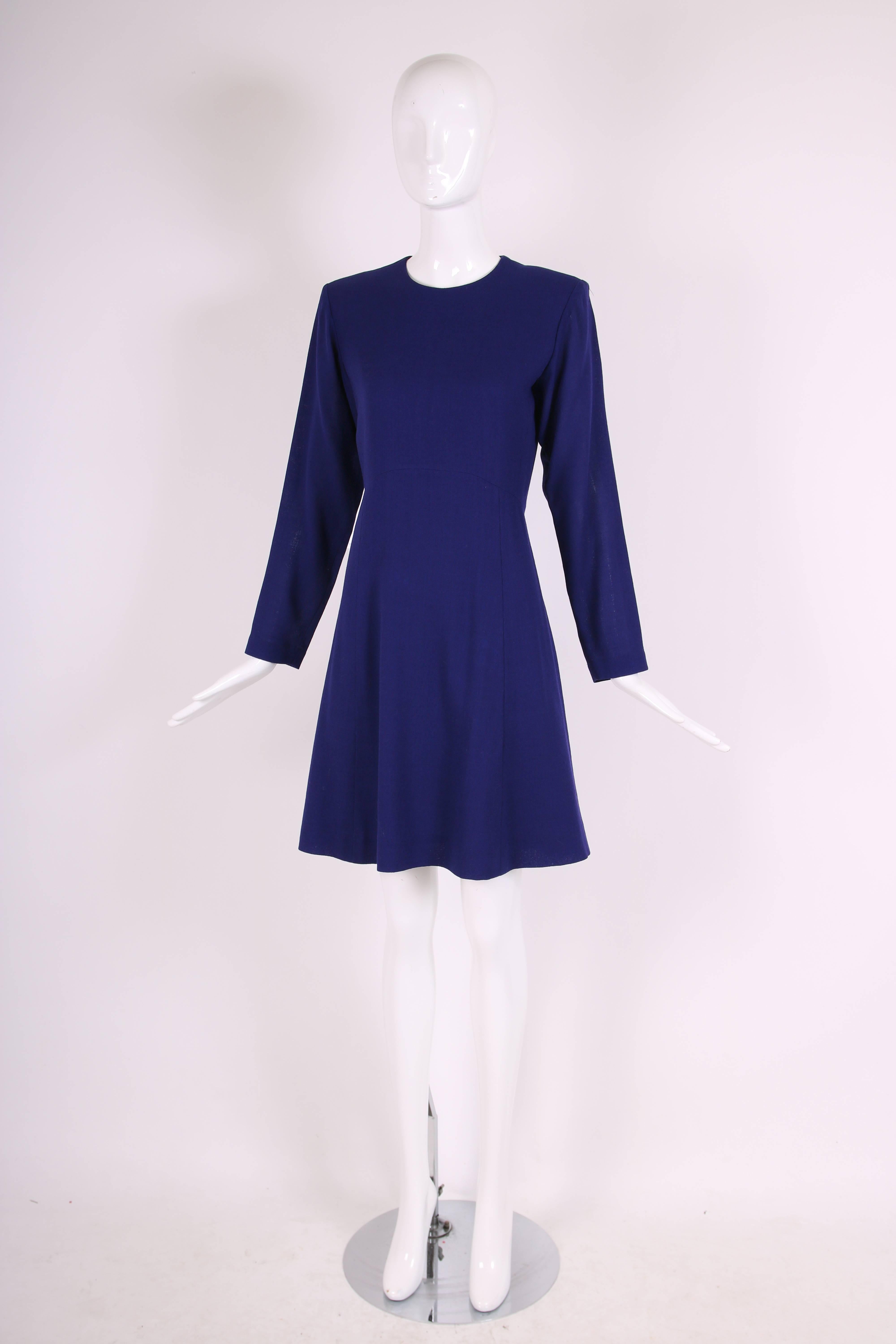 purple knee length dress