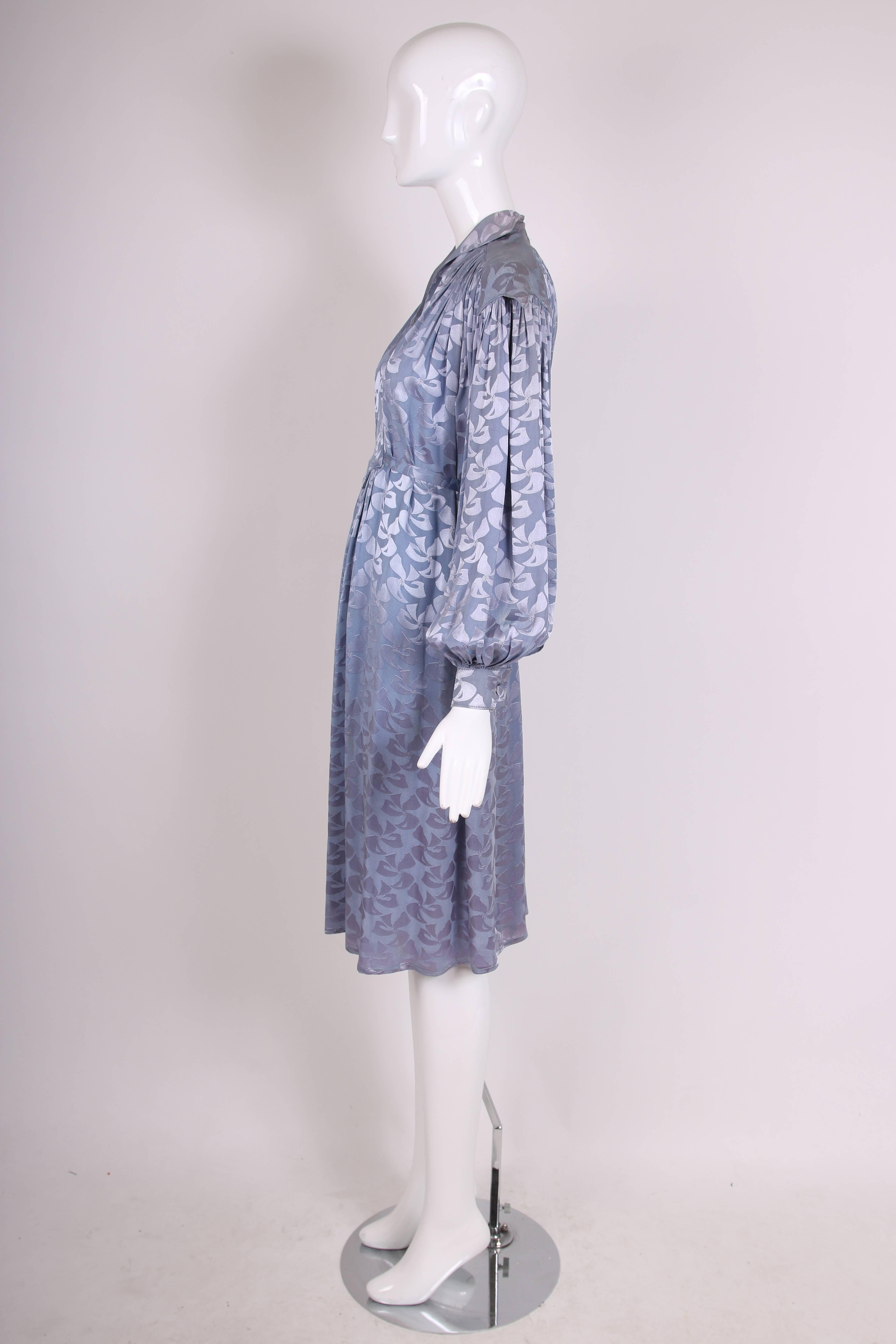 1970s Ossie Clark for Radley Lilac Dress with Waist Ties Neo-Renaissance Style In Excellent Condition In Studio City, CA