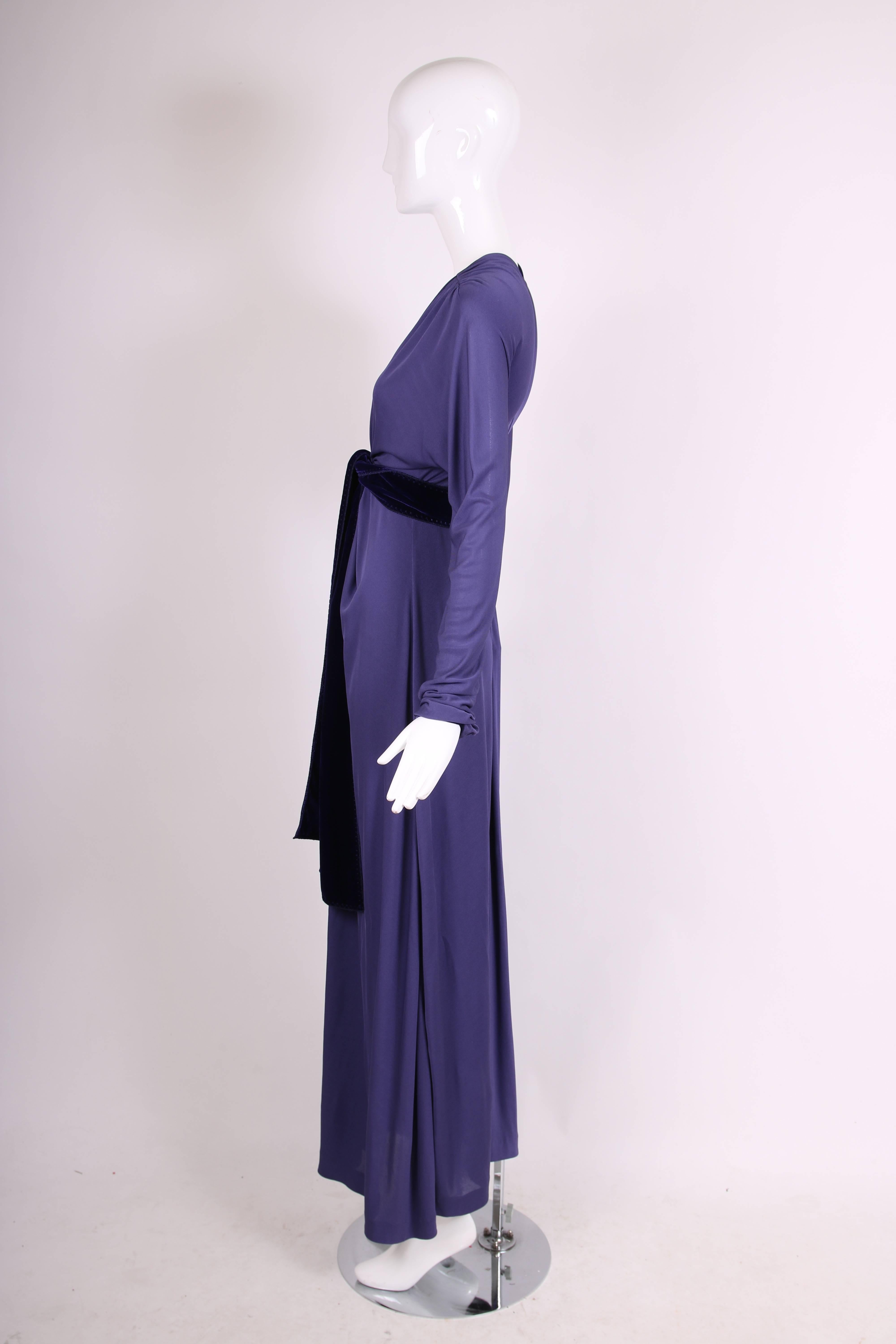 Yves Saint Laurent YSL by Tom Ford Purple Maxi Dress W/Velvet Ties 1