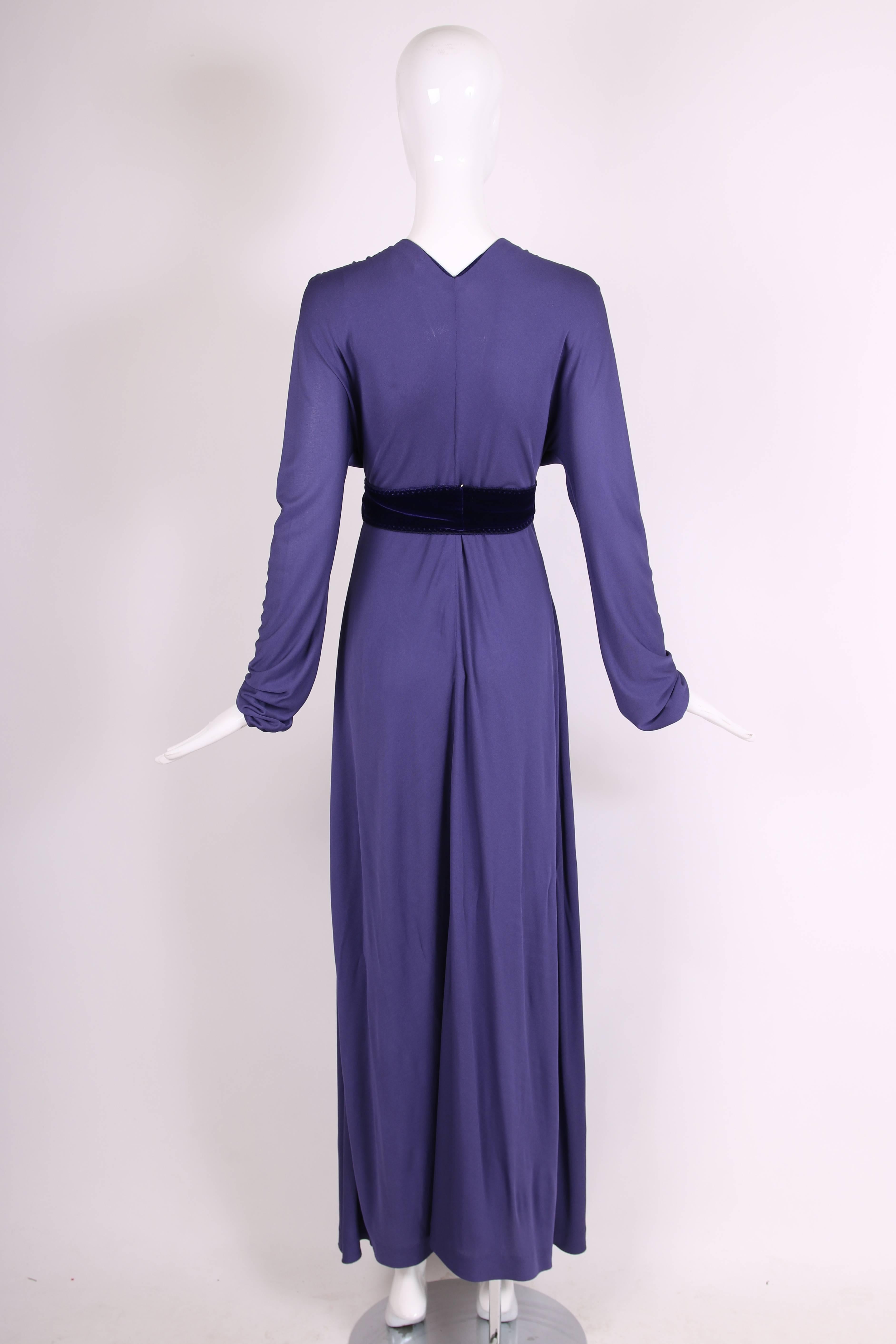 Yves Saint Laurent YSL by Tom Ford Purple Maxi Dress W/Velvet Ties 2