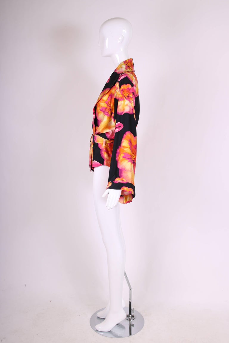 Christian Dior by Joh Galliano Silk Lip and Flower Print Kimono Style ...