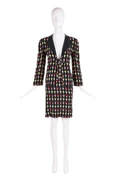 1970's John Bates Silk Novelty Ice Cream Print Skirt & Jacket Ensemble