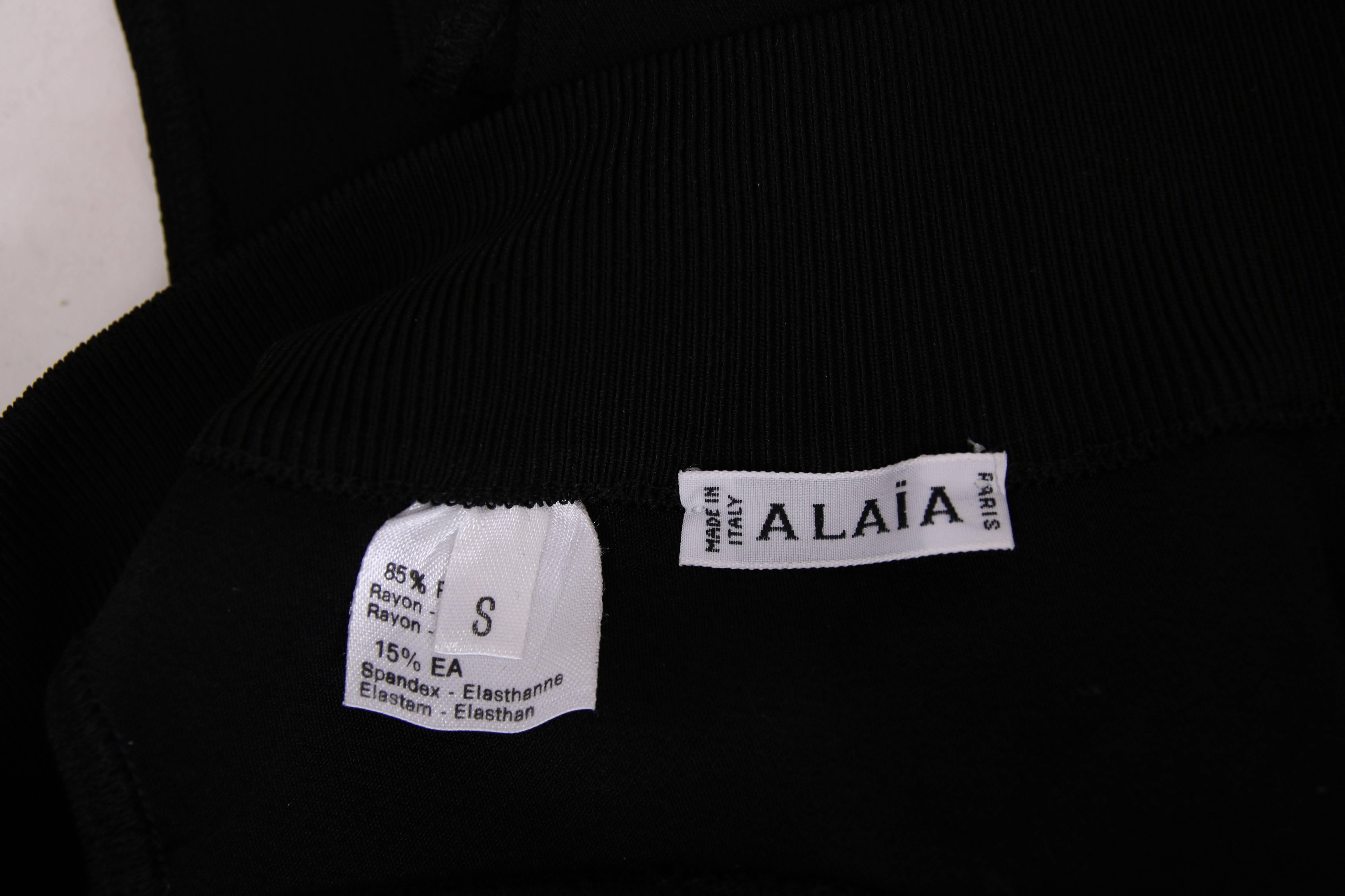 Azzedine Alaia Black Stretch Body Suit w/Deep V-Neckline at Front & Back 3