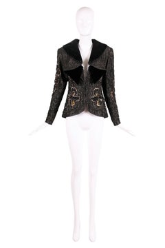 Galanos Black Velvet, Silk & Gold Beaded & Sequined Jacket