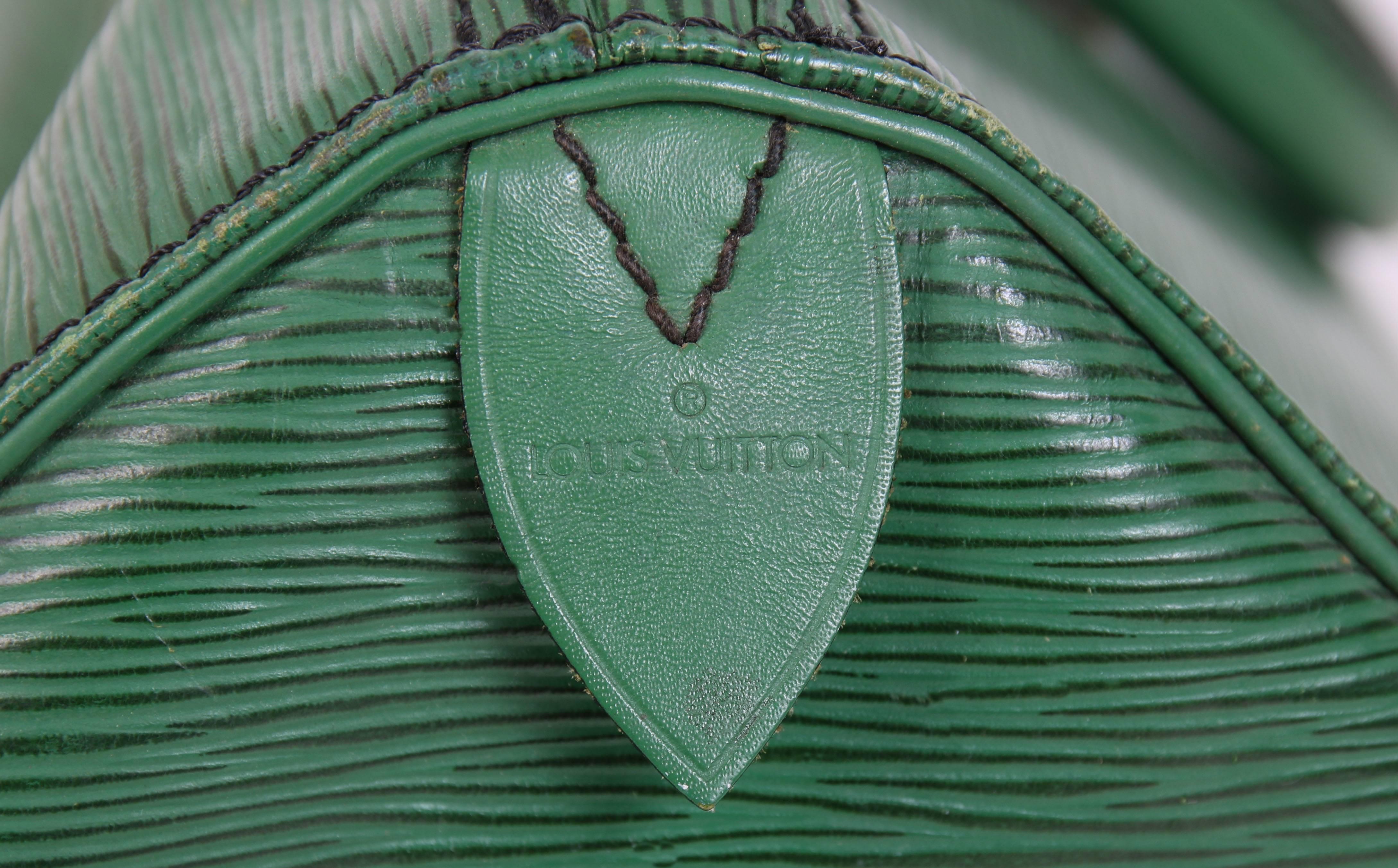 Women's or Men's Louis Vuitton Green Epi Leather Speedy Bag, 1990 
