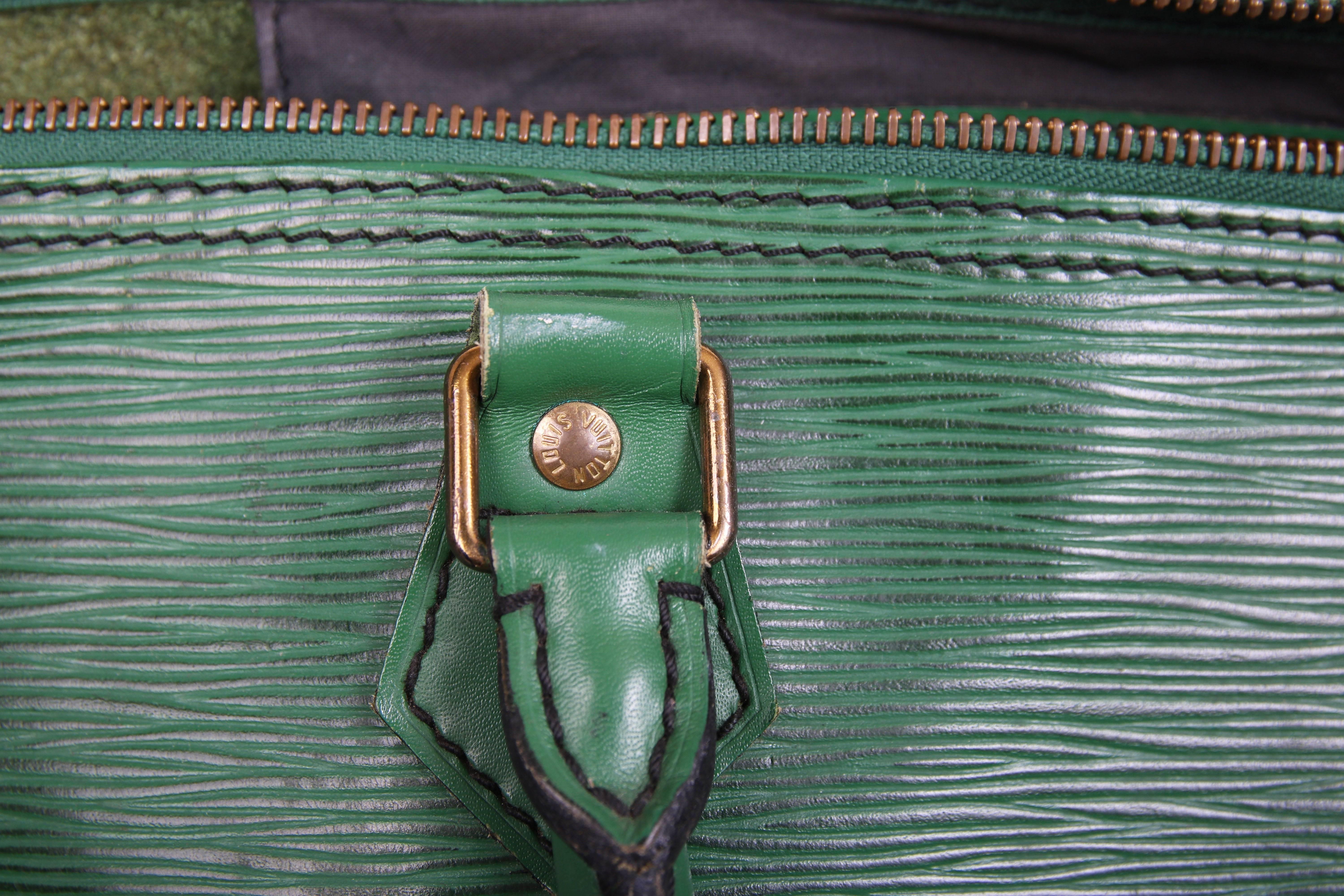 Gray Louis Vuitton Green Epi Leather Speedy Bag, 1990 