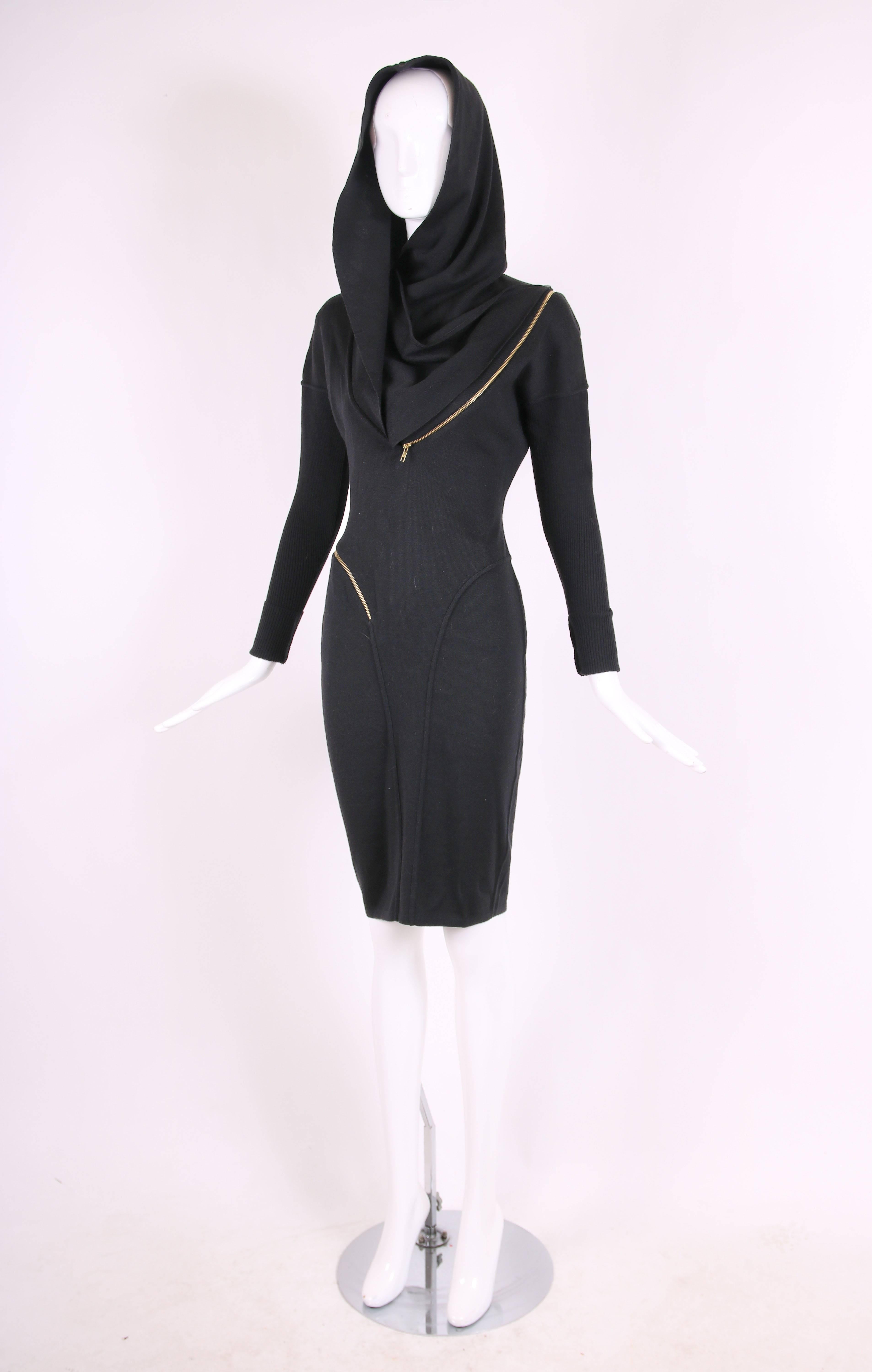 alaia hooded dress