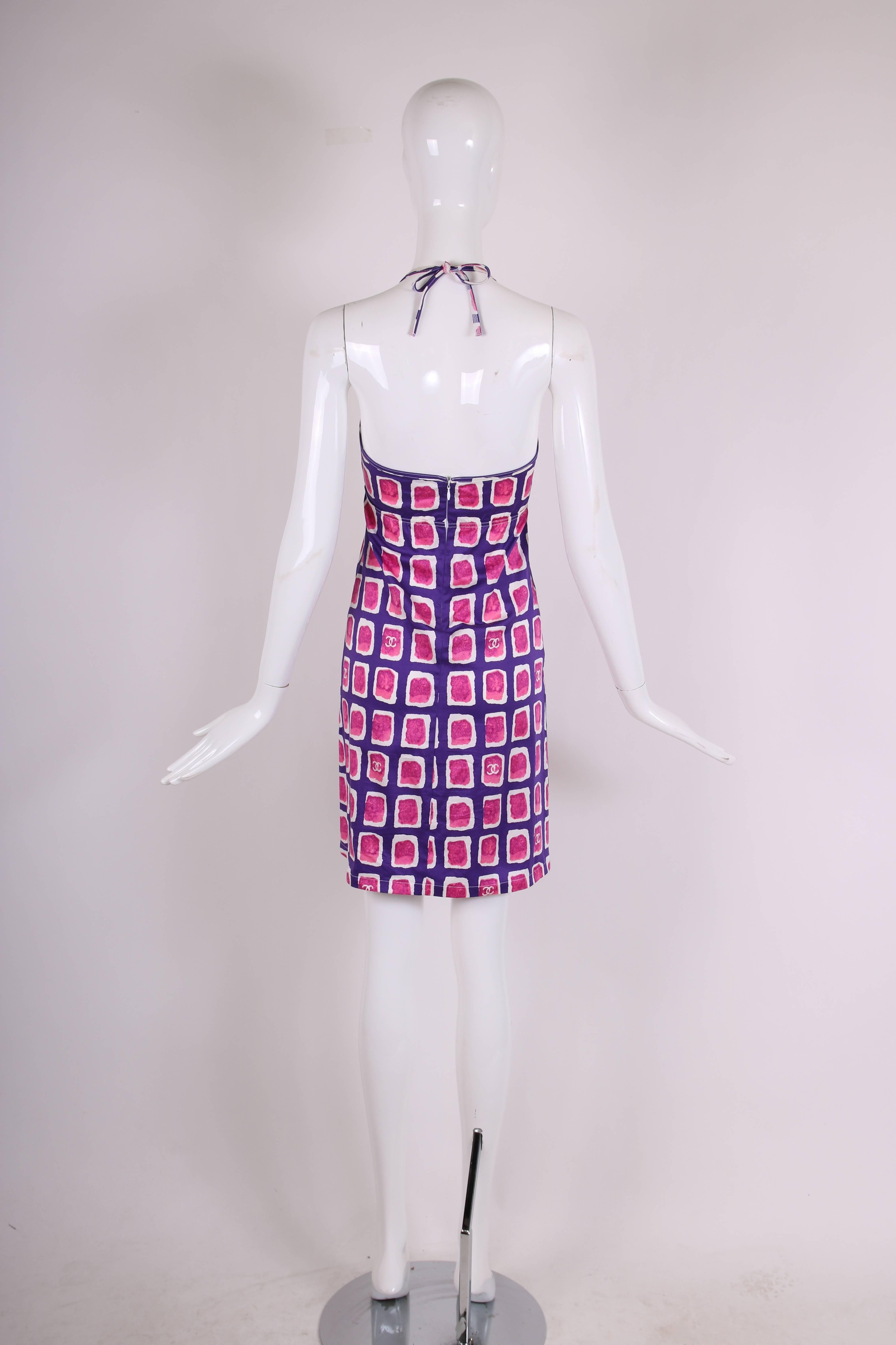 Chanel P/E Printed Stretch Summer Dress, 2001   In Excellent Condition In Studio City, CA
