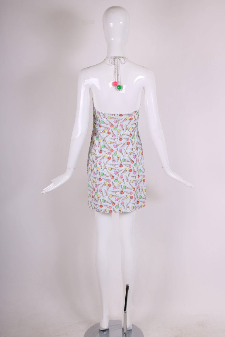 white christmas dresses Chanel CHANEL Ice Cream All-over Pattern Coco Ball Maillot Dress 04C M   NUIR VINTAGE