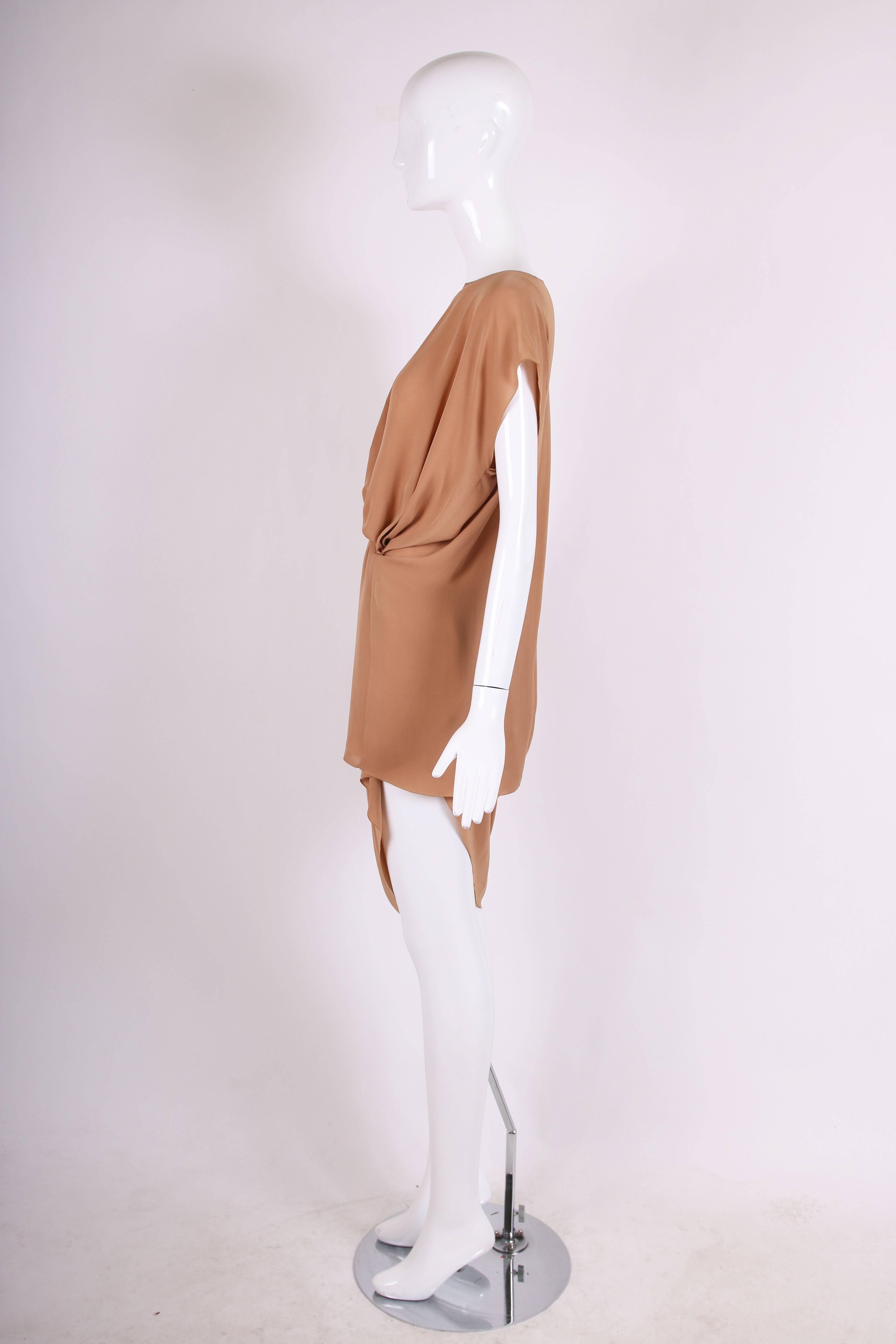 Margiela Silk Single-Shoulder Dress Tunic Top In Excellent Condition In Studio City, CA