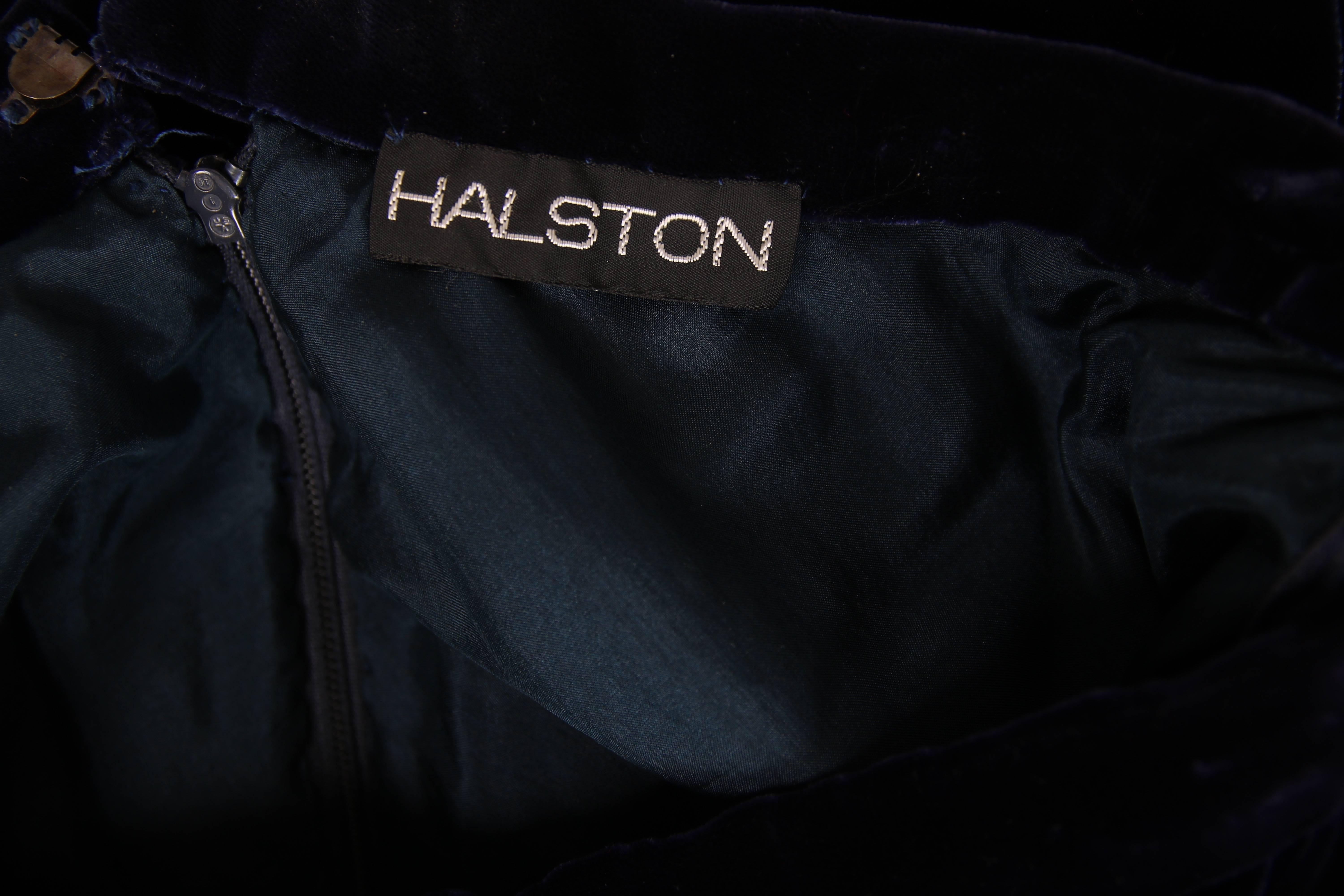 Halston Deadstock Silk Velvet Maxi Skirt, 1970s  2