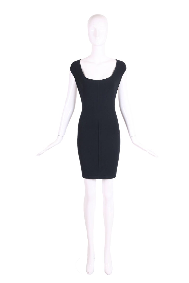 Alaia Black Stretch Bodycon Sleeveless Mini Dress W/Cutout Back Detail ...
