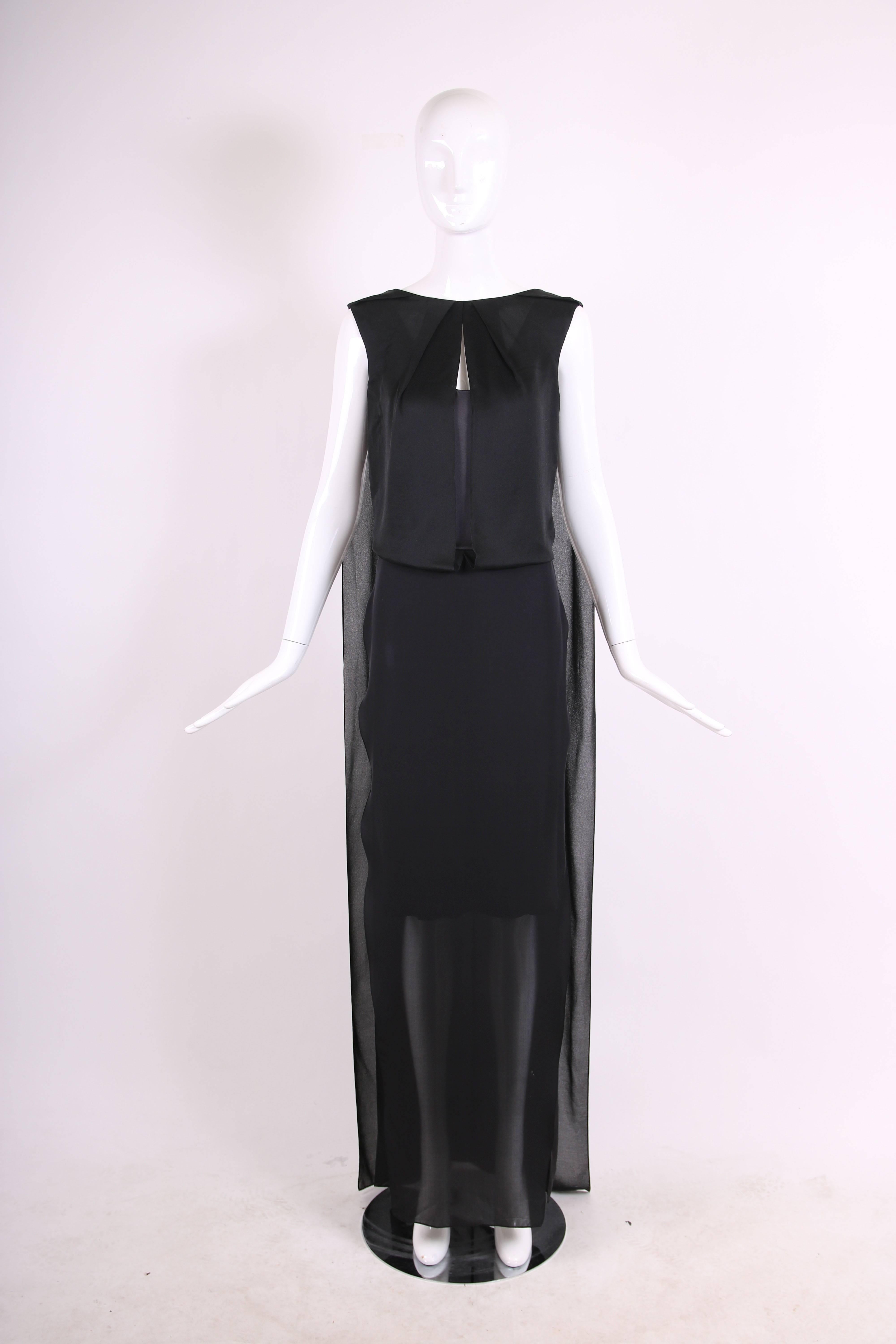 Tom Ford Black Silk Sheath Gown with Deep V-Back and  Scarf Attachments at Back In Excellent Condition In Studio City, CA