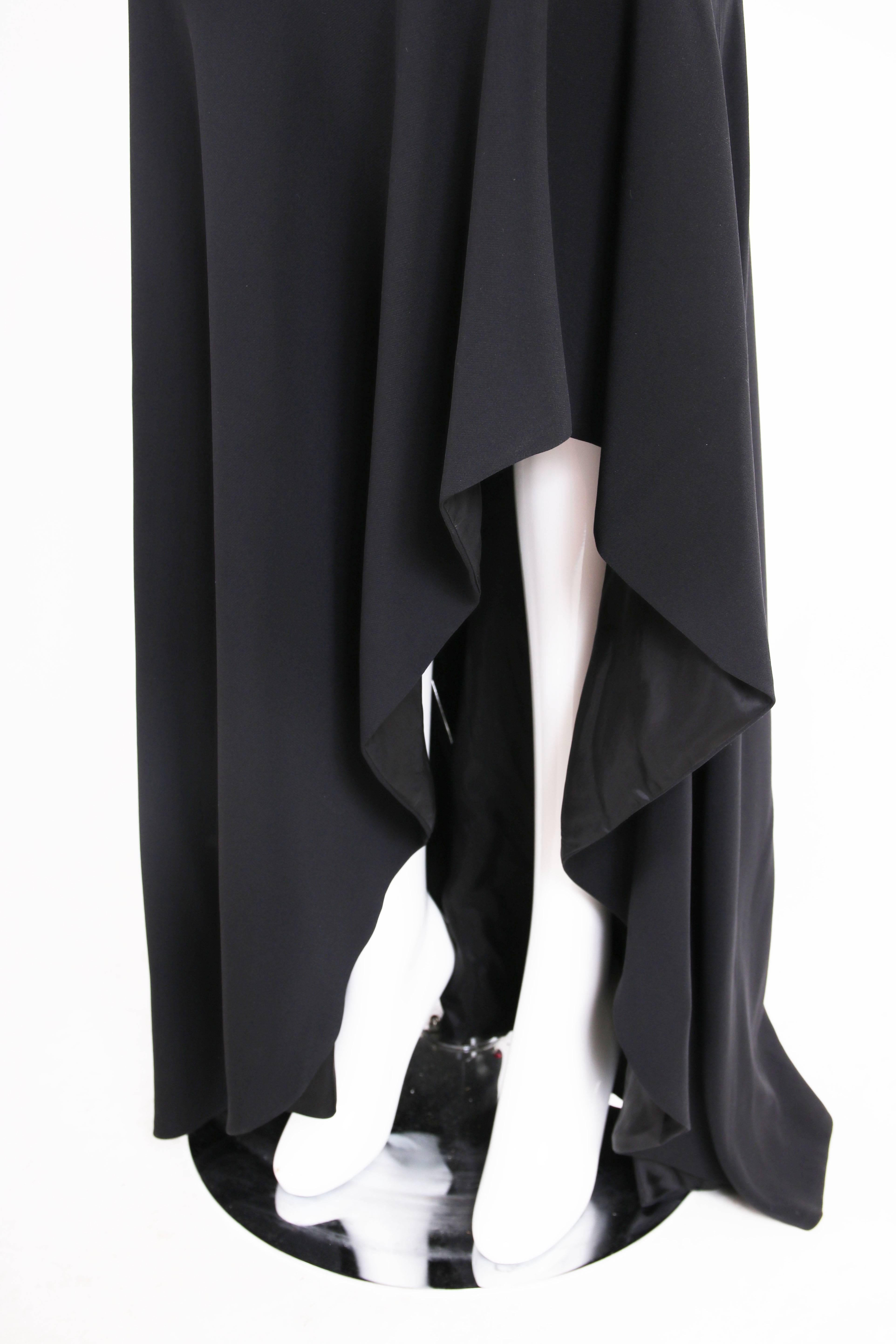 Tom Ford Black Strapless Gown with Ruffled Frontal Slit and Matching Bolero Top 2