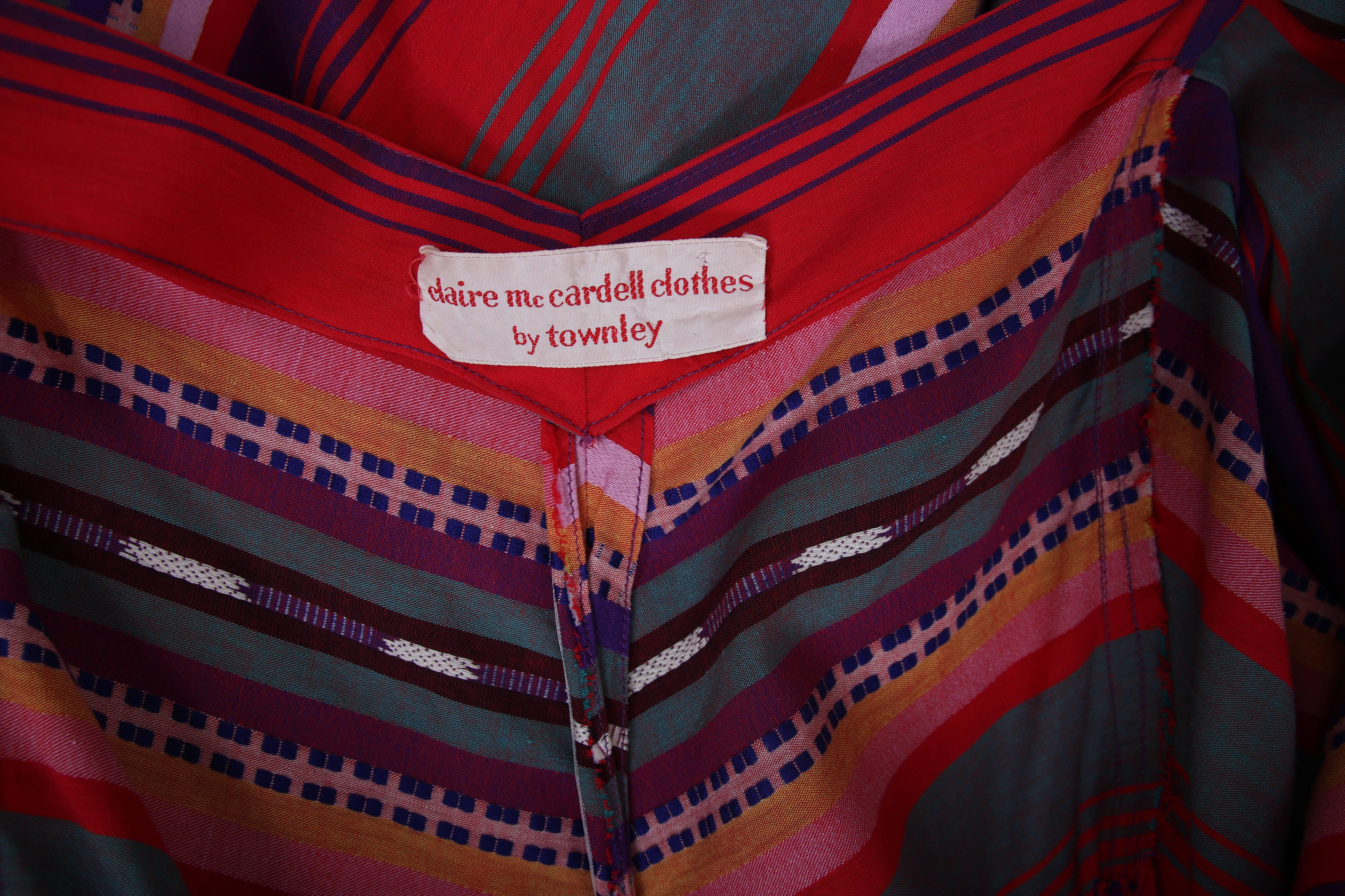 Claire McCardell Multi-colored Cotton Serape Day Dress, 1950s  In Excellent Condition In Studio City, CA